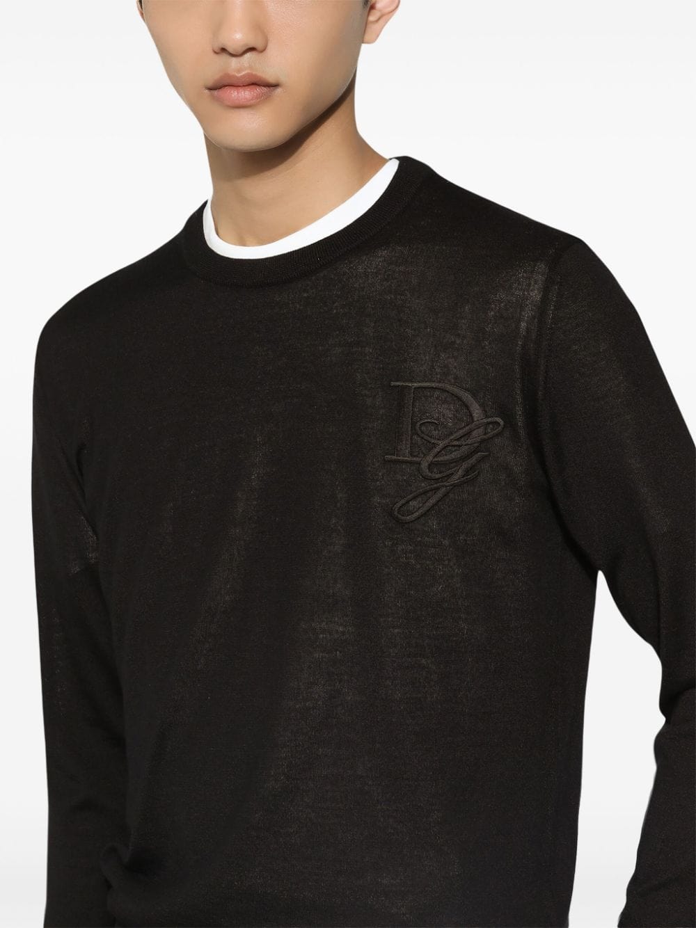 Dolce & Gabbana Logo Embroidered Cashmere Sweater