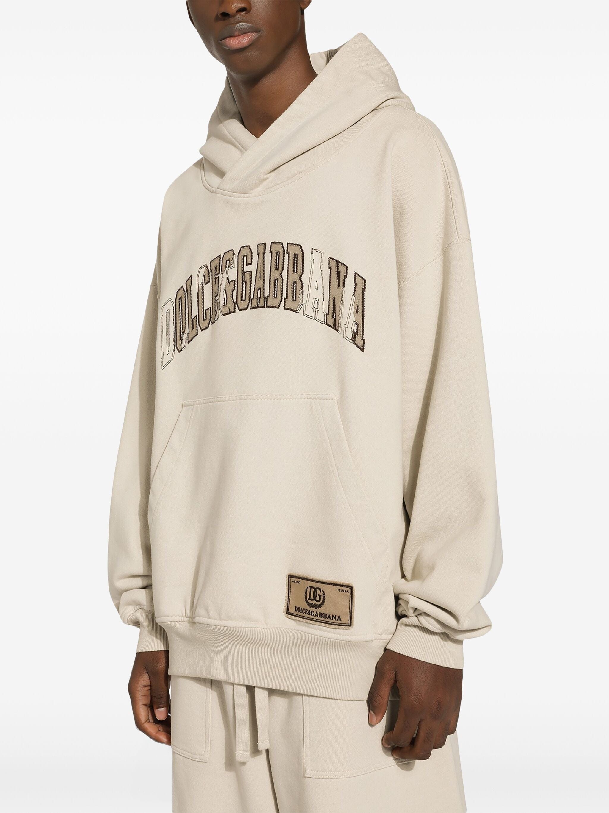 Dolce & Gabbana Logo-Embroidered Cotton Hoodie