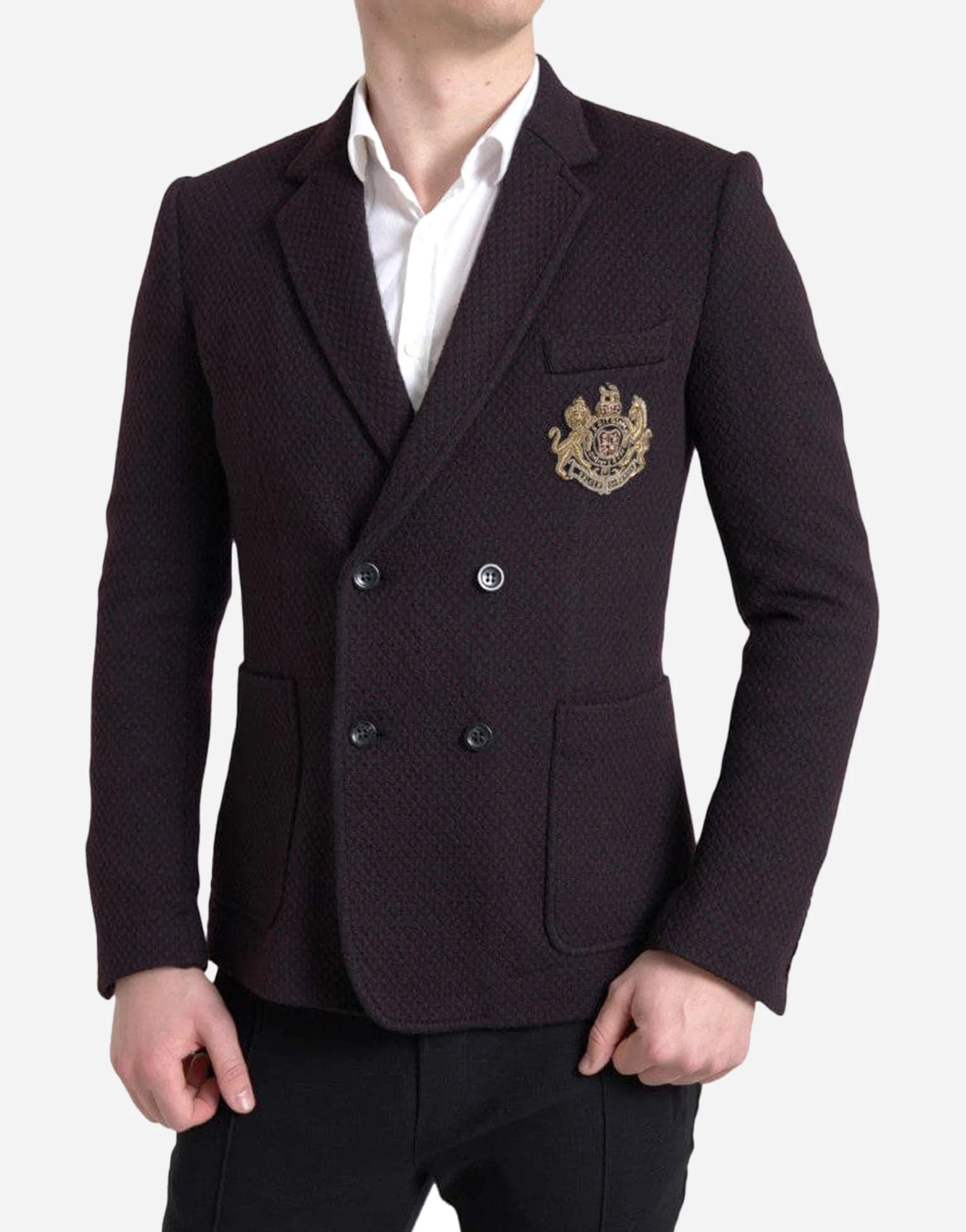 Dolce & Gabbana Logo Embroidery Double Breasted Blazer Dolce & Gabbana Logo Embroidery Double Breasted Blazer