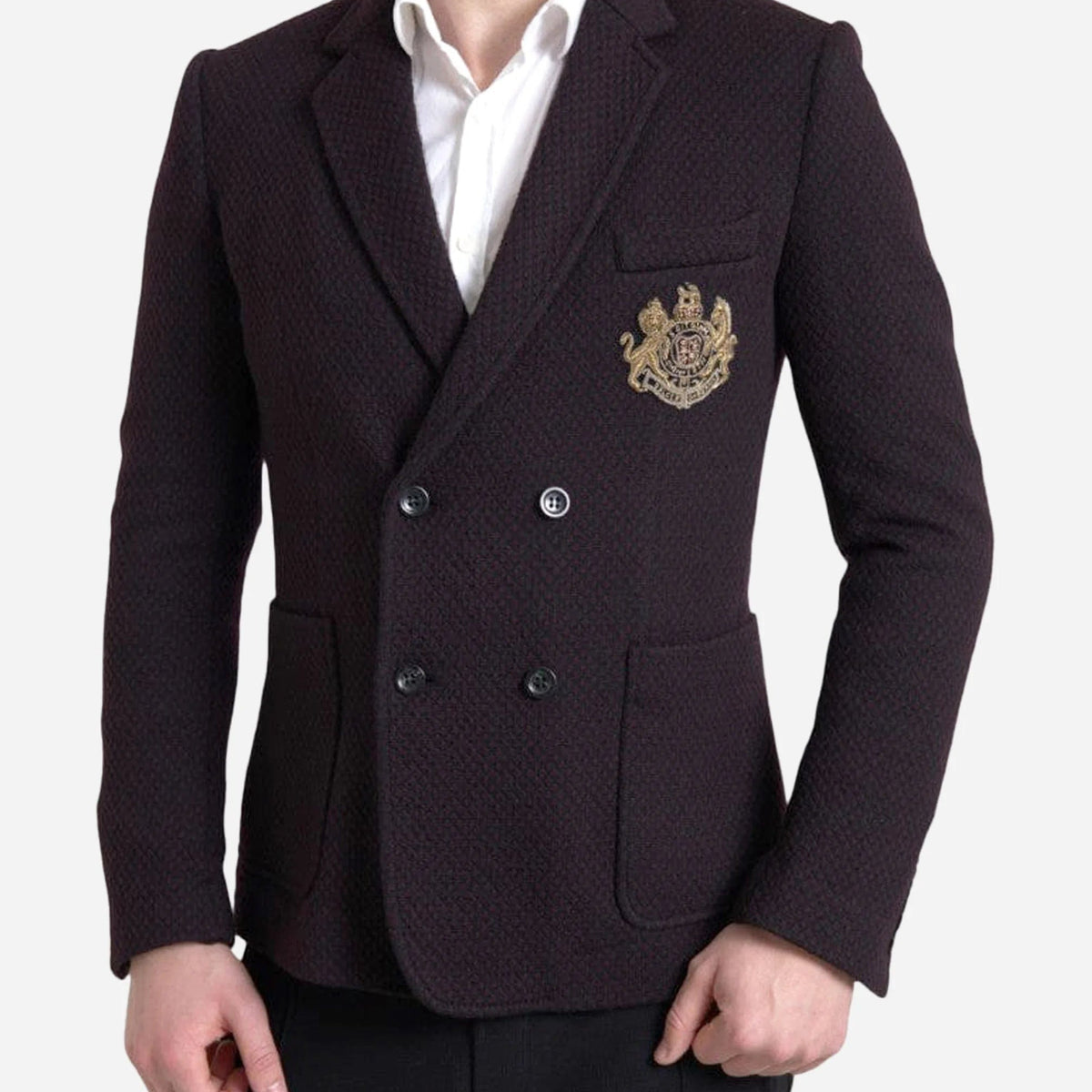 DGロゴパターン ダークグレー ブレザー DGロゴパターン ダークグレー ブレザー Dolce & Gabbana ロゴ刺繍