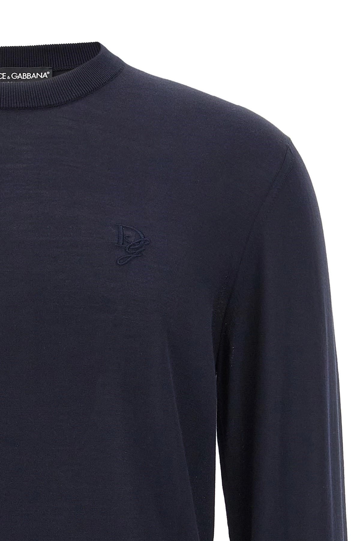 Dolce & Gabbana Dolce & Gabbana Logo Embroidery Silk Sweater