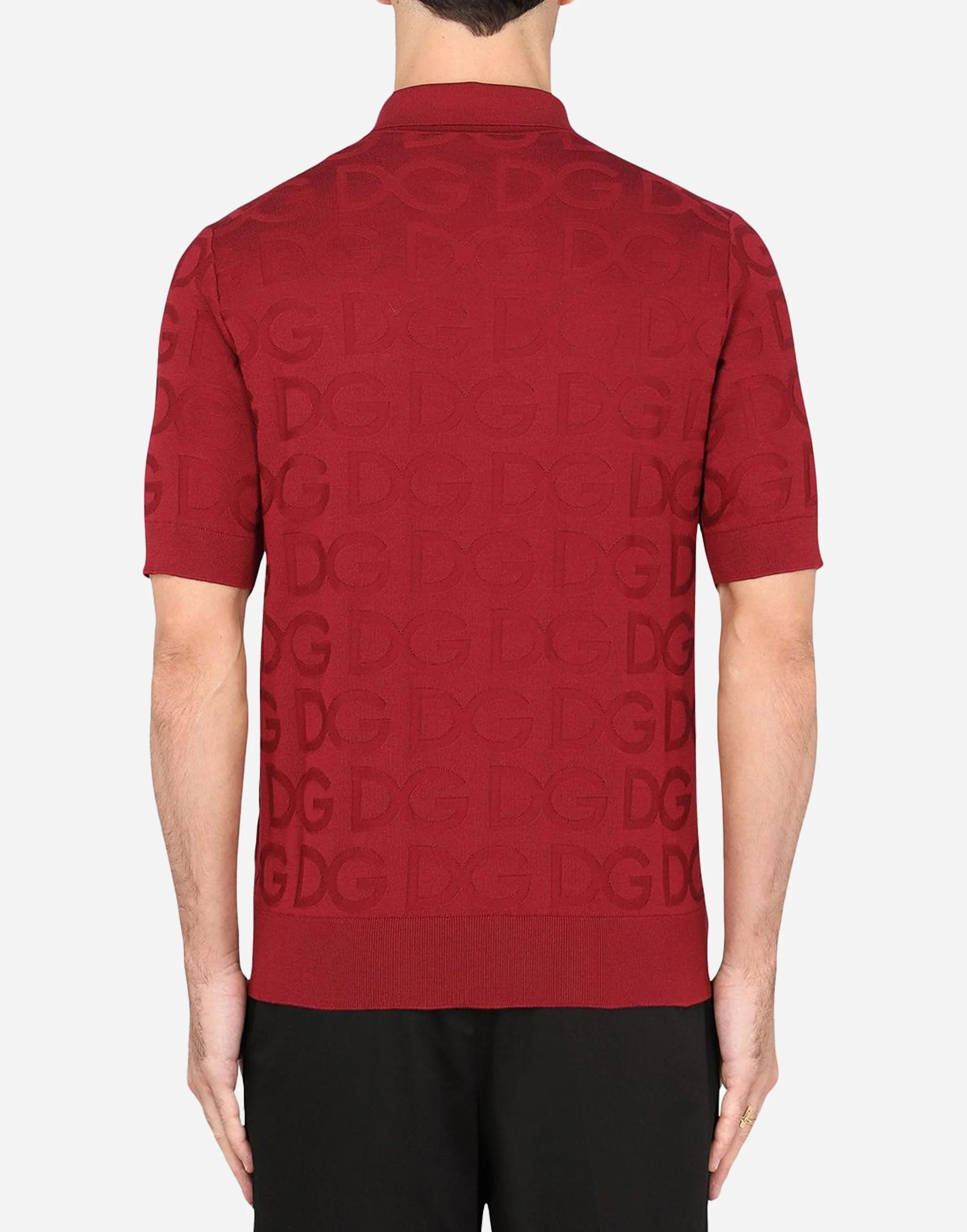 Dolce & Gabbana Logo-Jacquard Short-Sleeve Polo Shirt