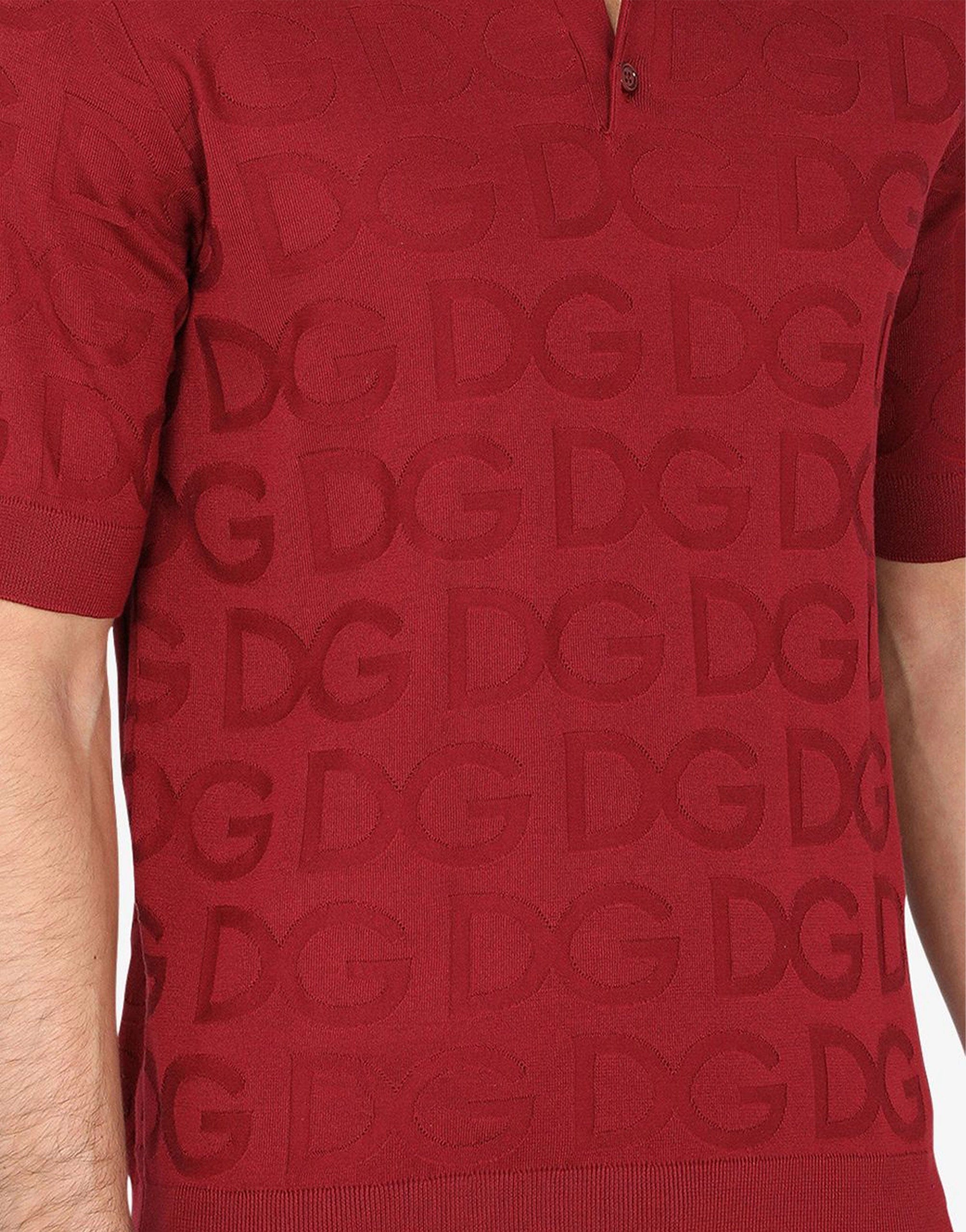 Dolce & Gabbana Logo-Jacquard Short-Sleeve Polo Shirt