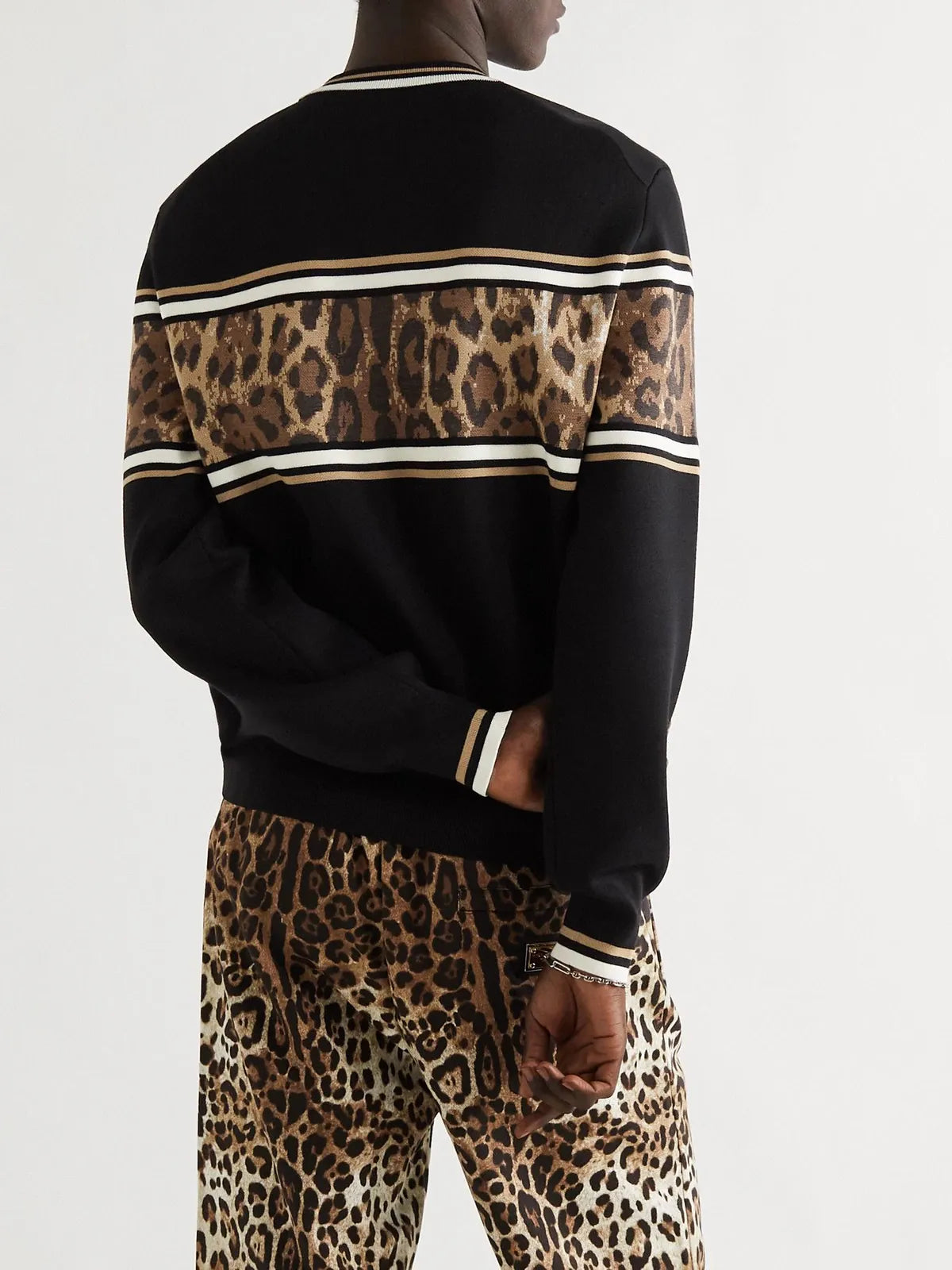 Dolce & Gabbana Dolce & Gabbana Logo-Jacquard Striped Sweater