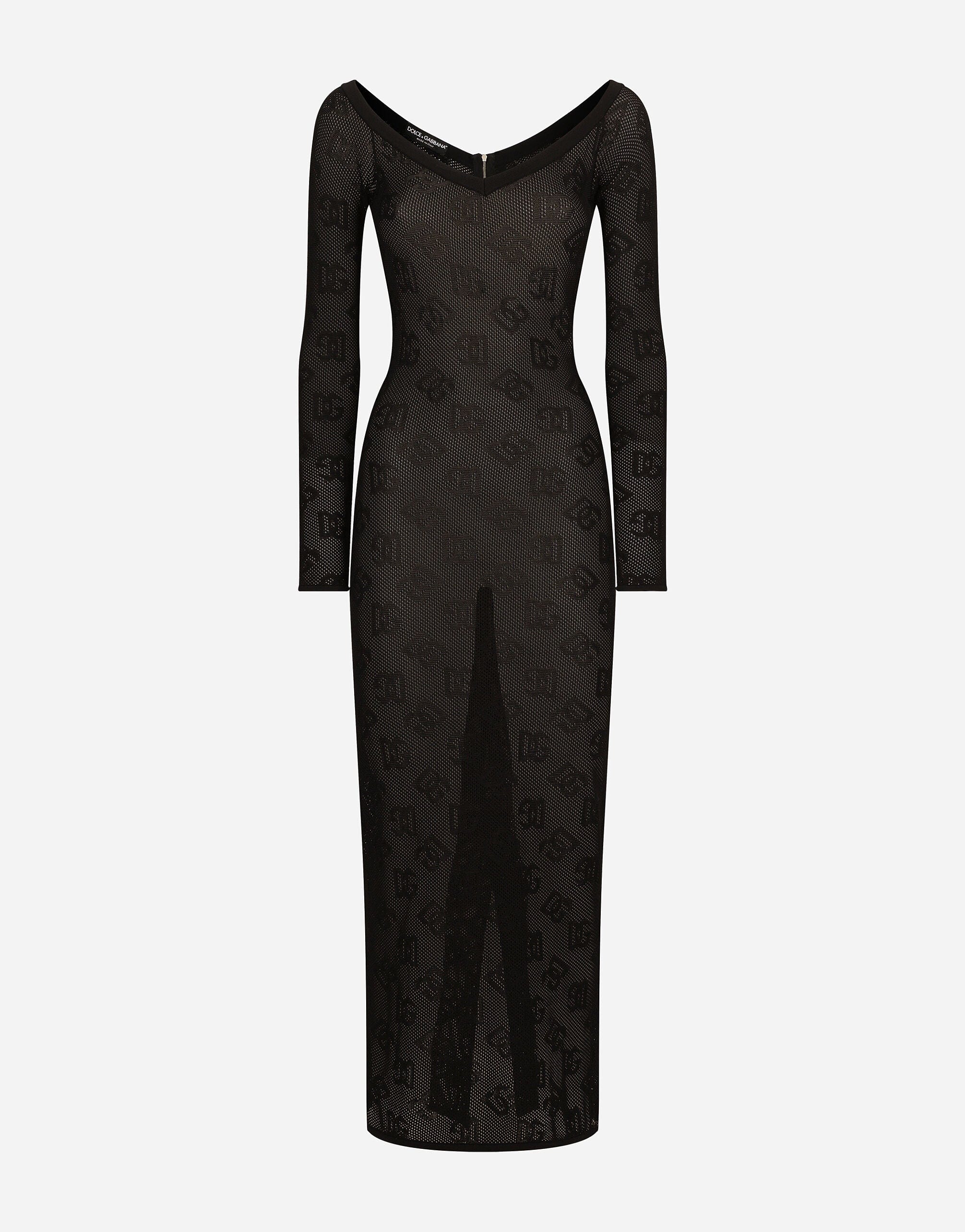 Dolce & Gabbana Logo-Jacquard V-Neck Maxi Dress