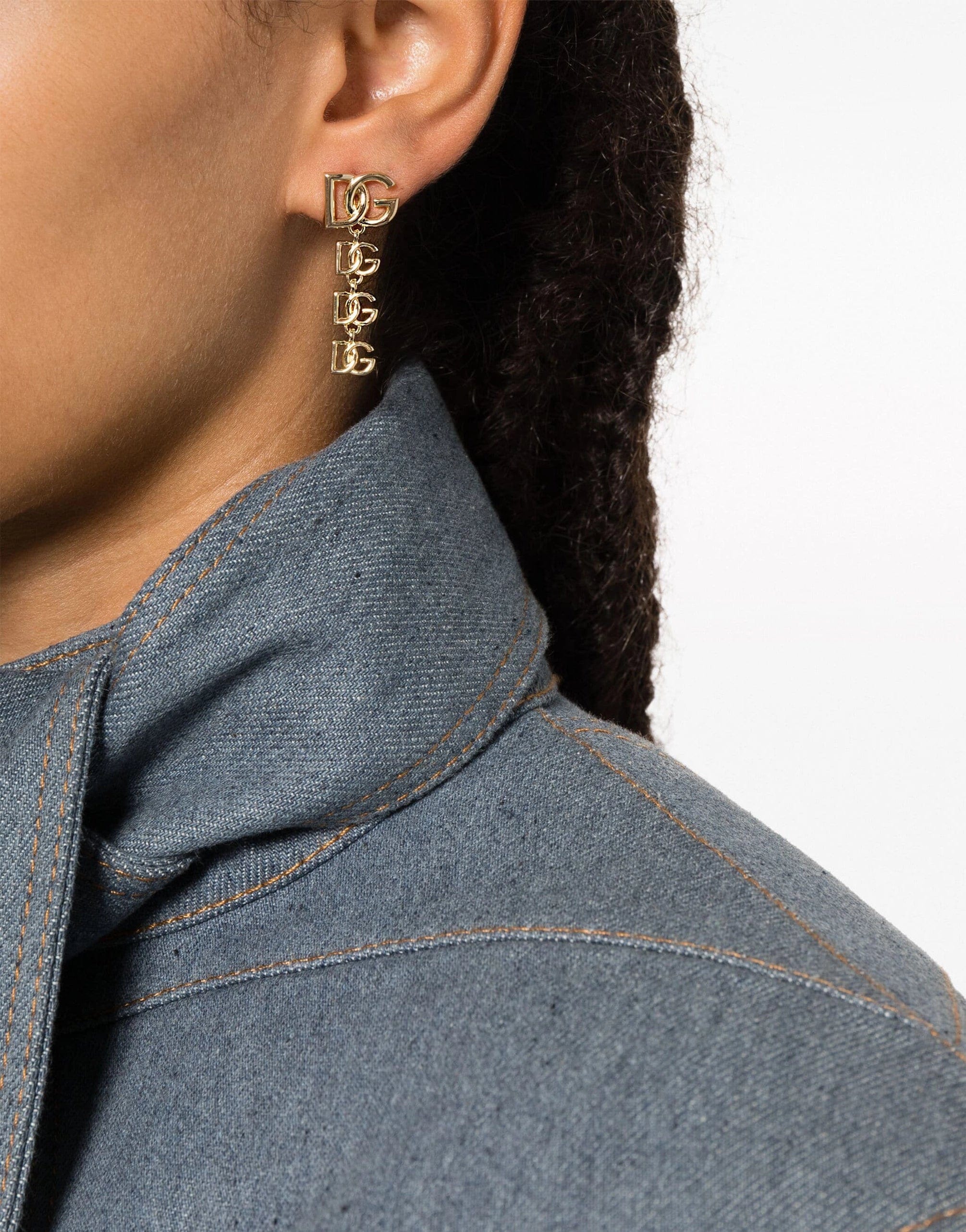 Dolce & Gabbana Logo Lettering Drop Earrings