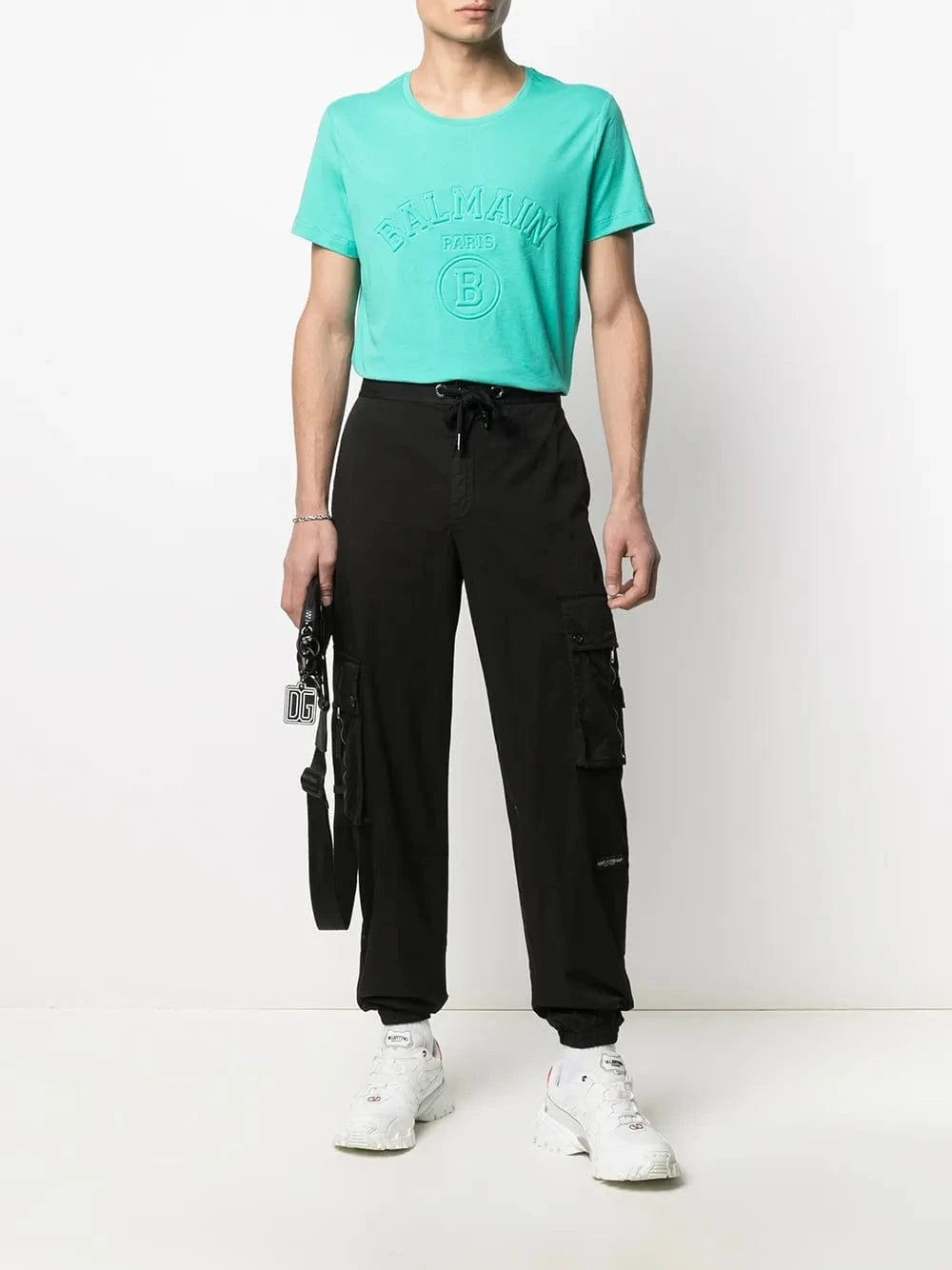 Dolce & Gabbana Logo Patch Cotton Cargo Pants
