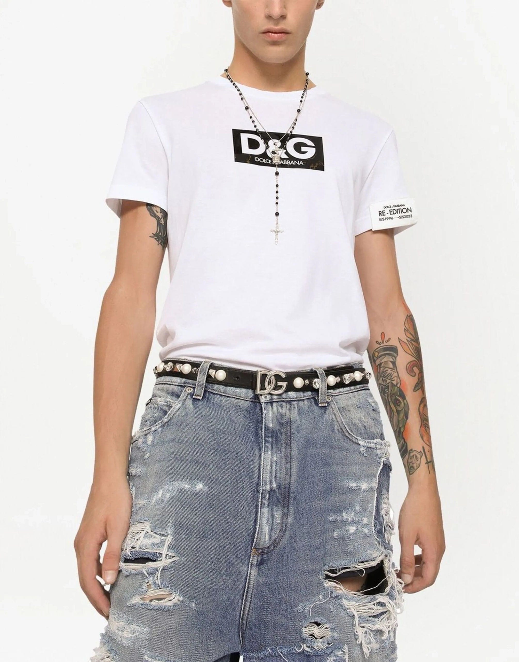 Dolce & Gabbana Logo-Patch Cotton T-Shirt