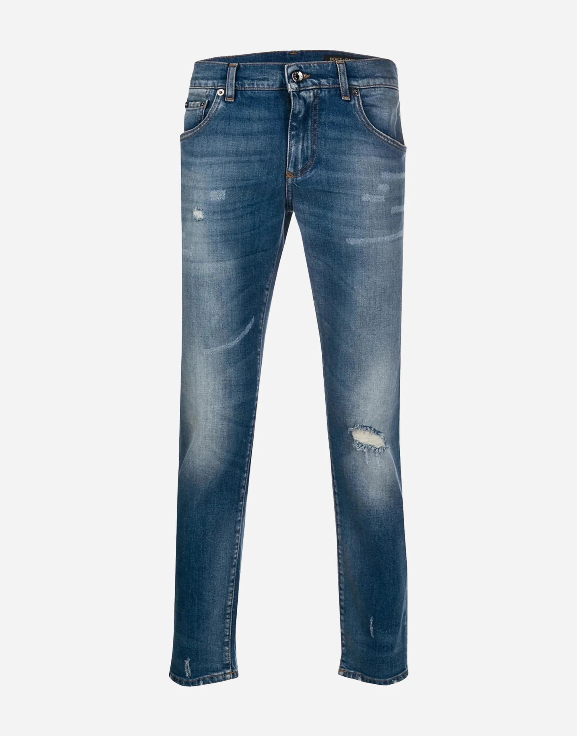 Dolce & Gabbana Logo-Patch Distressed Jeans | Sendegaro UK