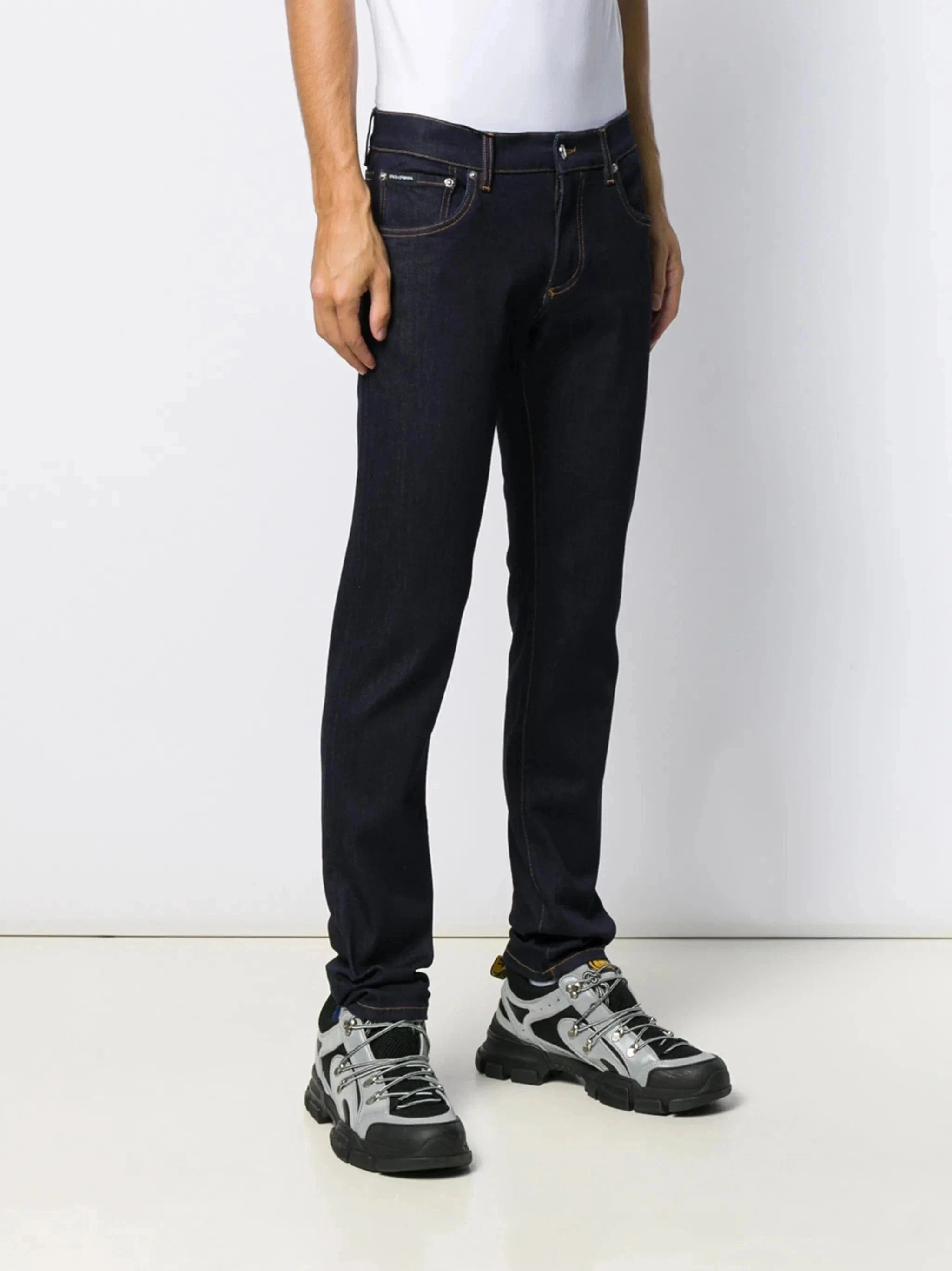Dolce & Gabbana Logo Patch Skinny Jeans