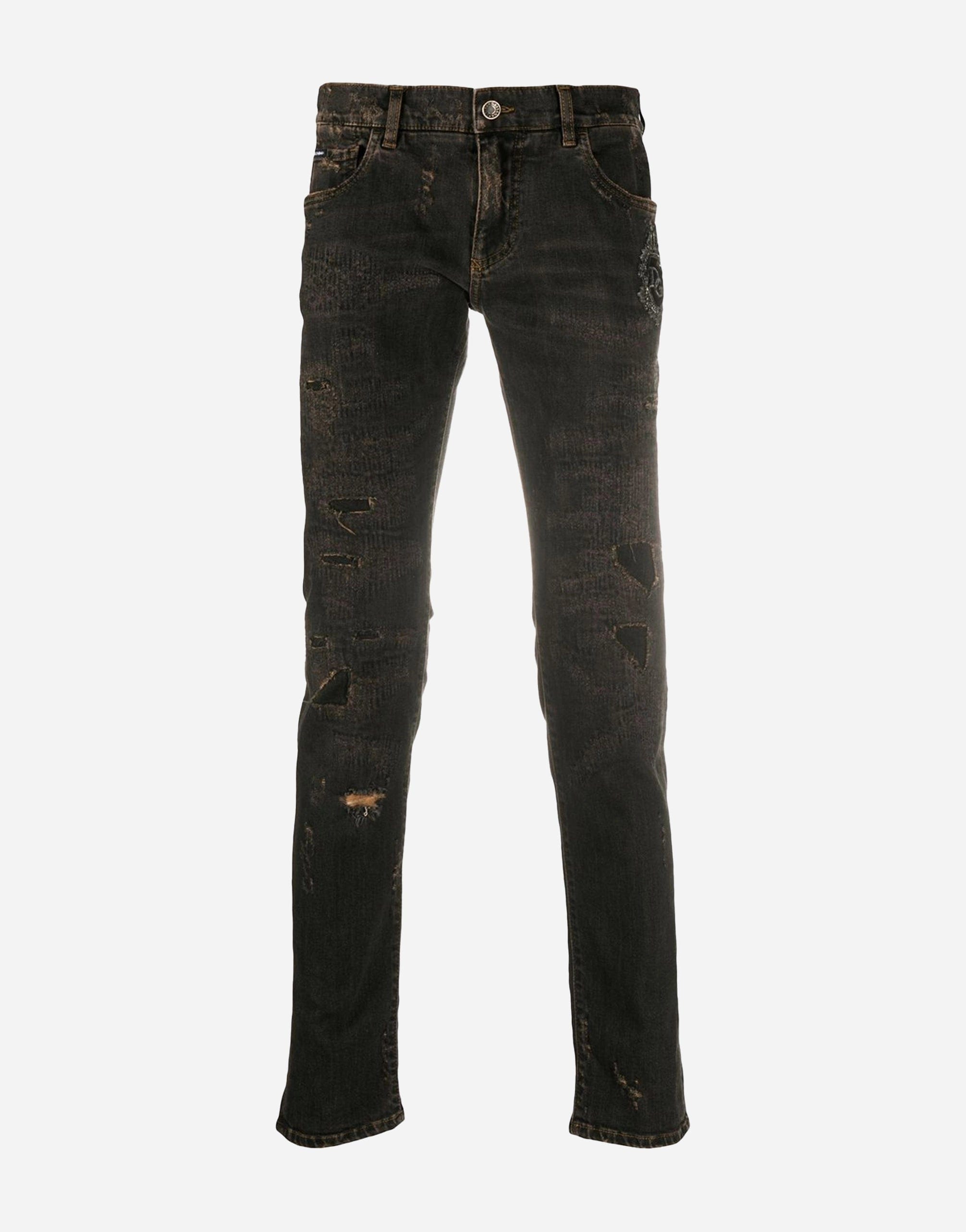 Dolce & Gabbana Logo-Patch Slim-Fit Jeans