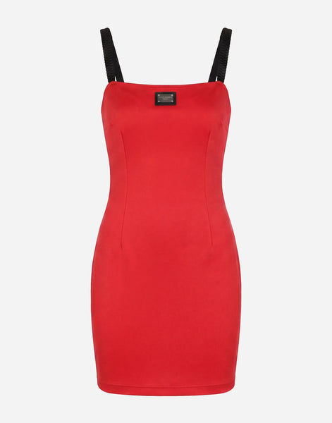 Dolce & Gabbana Logo Plaque Bodycon Mini Dress