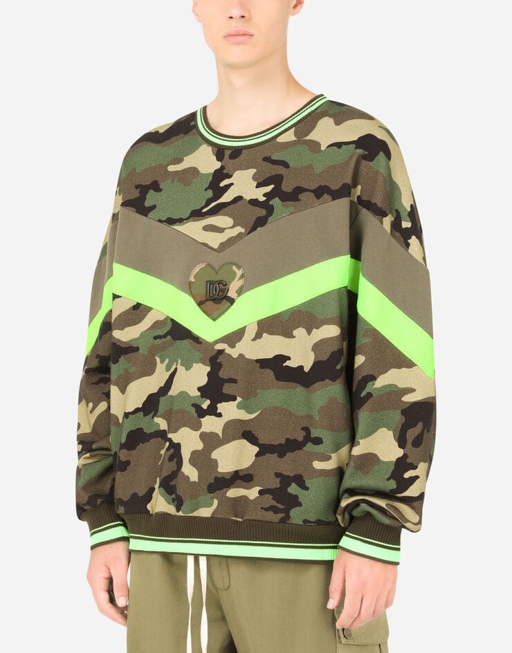 Dolce & Gabbana Logo-Plaque Camouflage-Print Sweatshirt