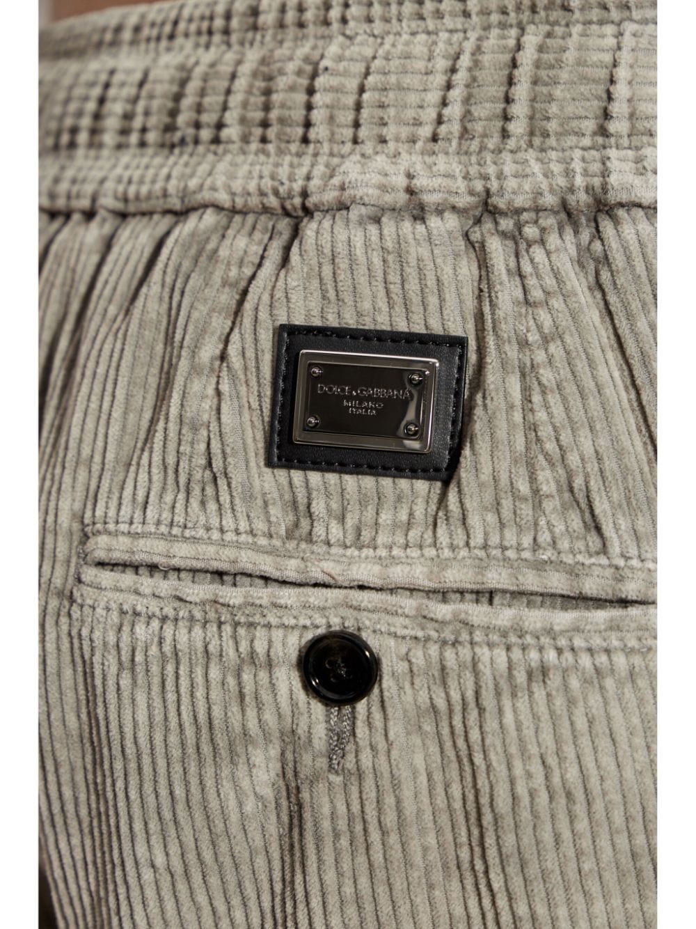 Dolce & Gabbana Logo-Plaque Corduroy Pants