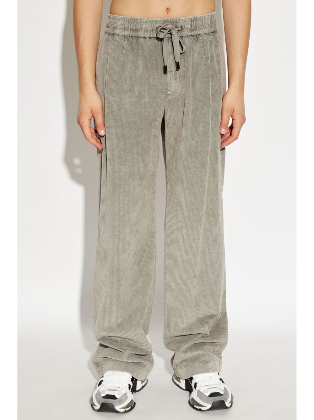 Dolce & Gabbana Logo-Plaque Corduroy Pants