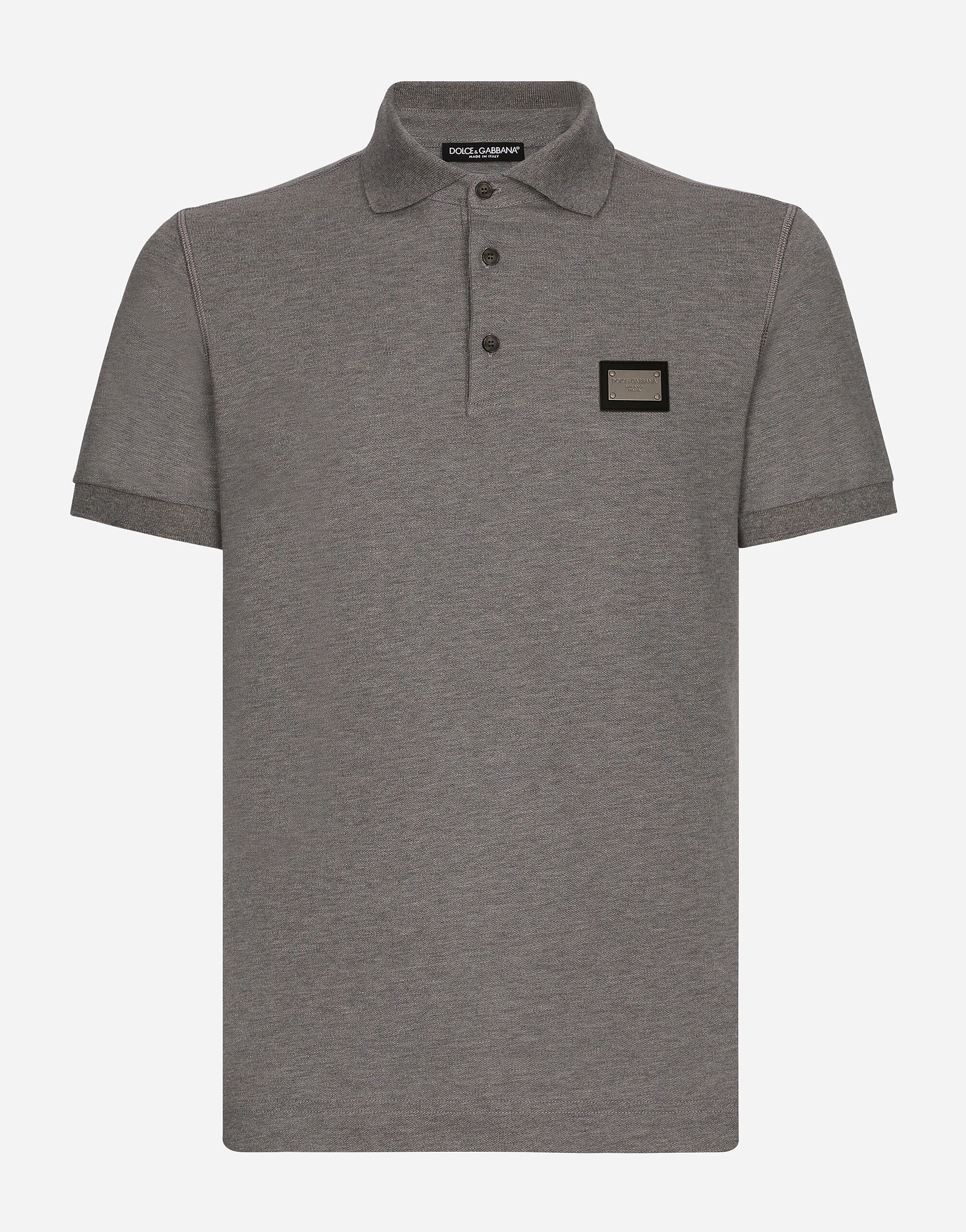 Dolce & Gabbana Logo-Plaque Cotton Polo Shirt