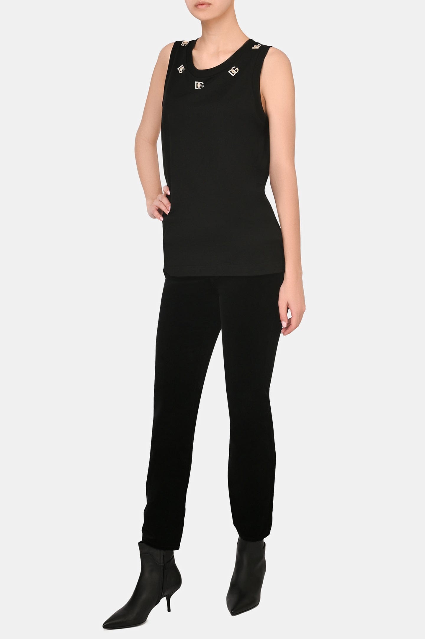 Dolce & Gabbana Logo Plaque Crewneck Tank Top