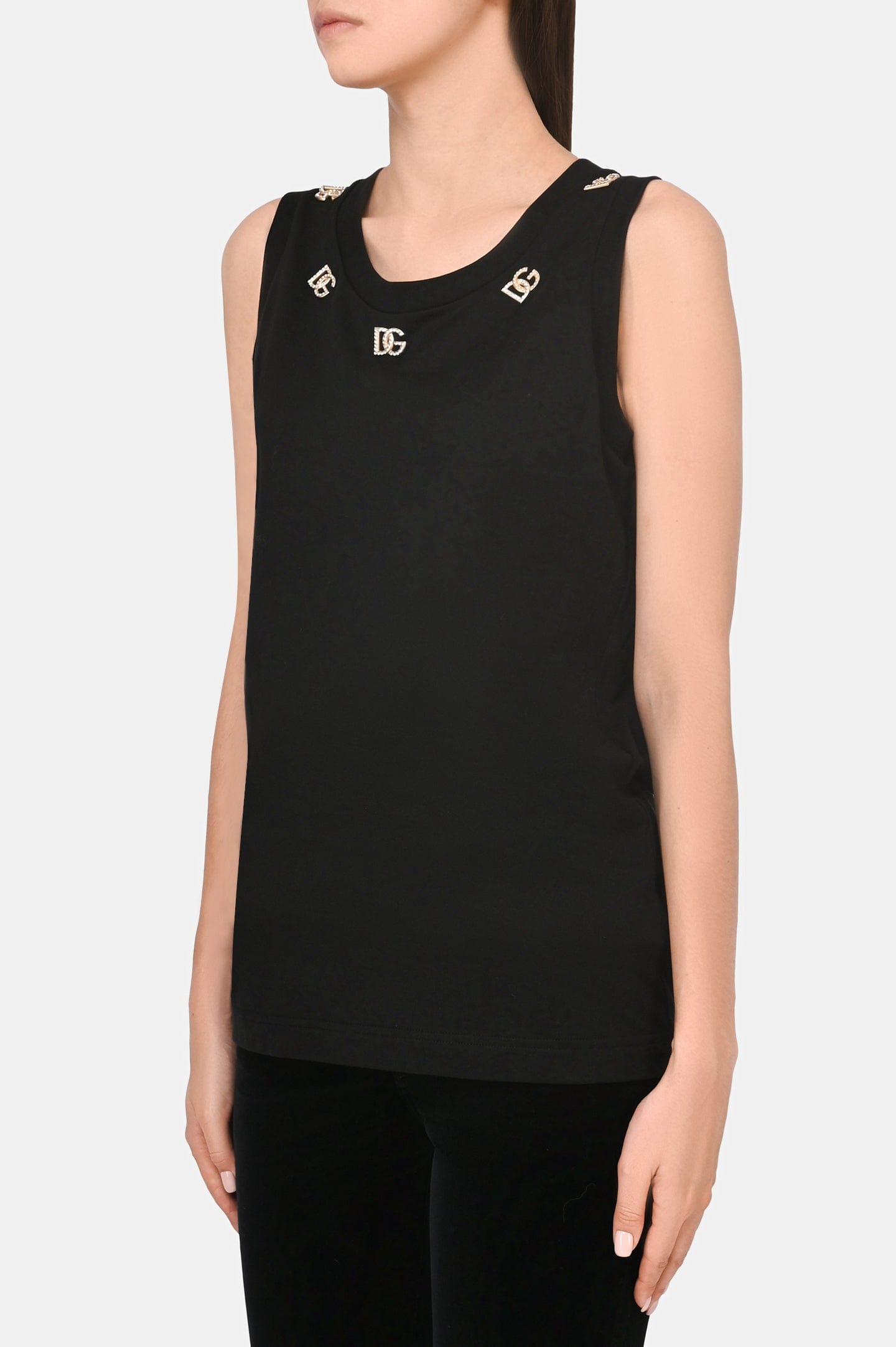 Dolce & Gabbana Logo Plaque Crewneck Tank Top