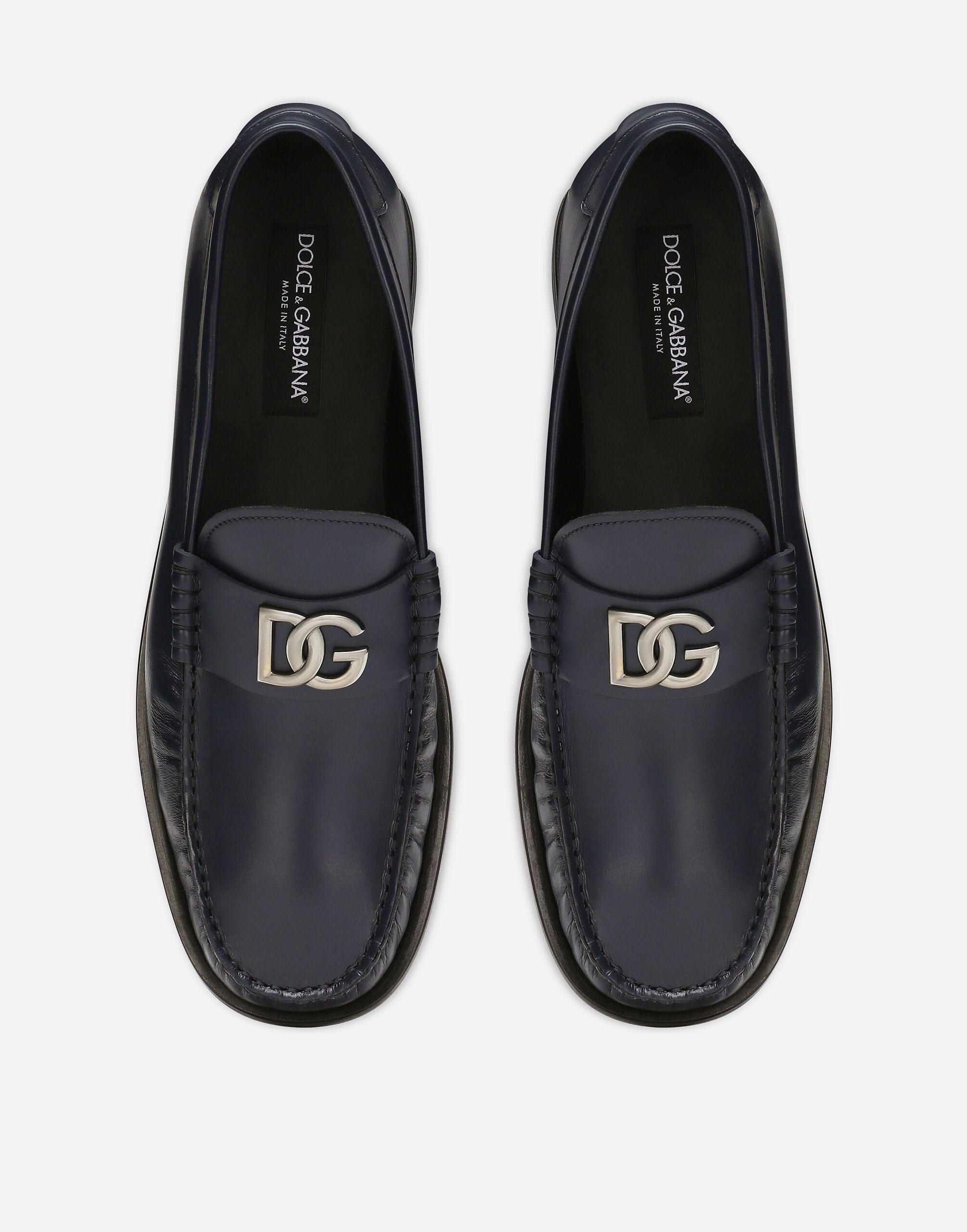 Dolce & Gabbana Logo-Plaque Leather Loafers