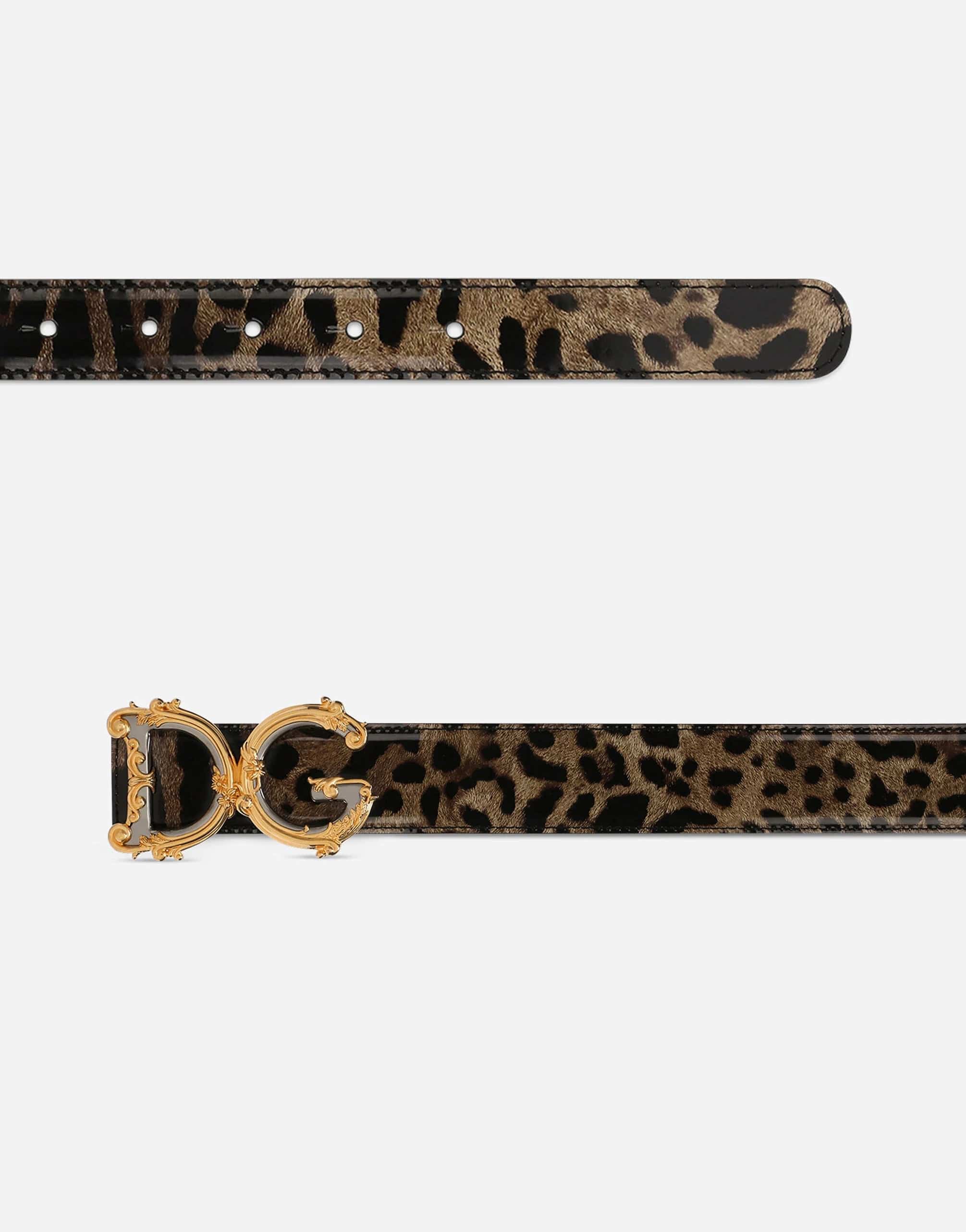 Dolce & Gabbana Logo-Plaque Leopard-Print Belt