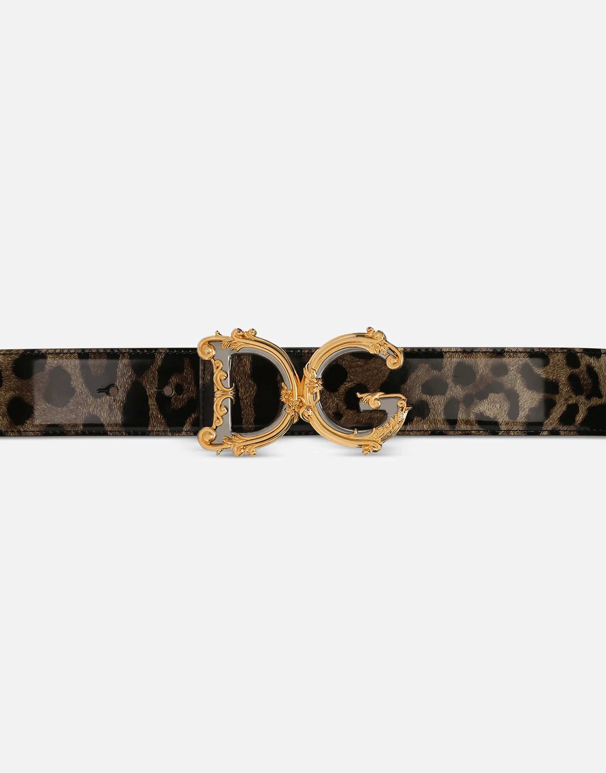 Dolce & Gabbana Logo-Plaque Leopard-Print Belt