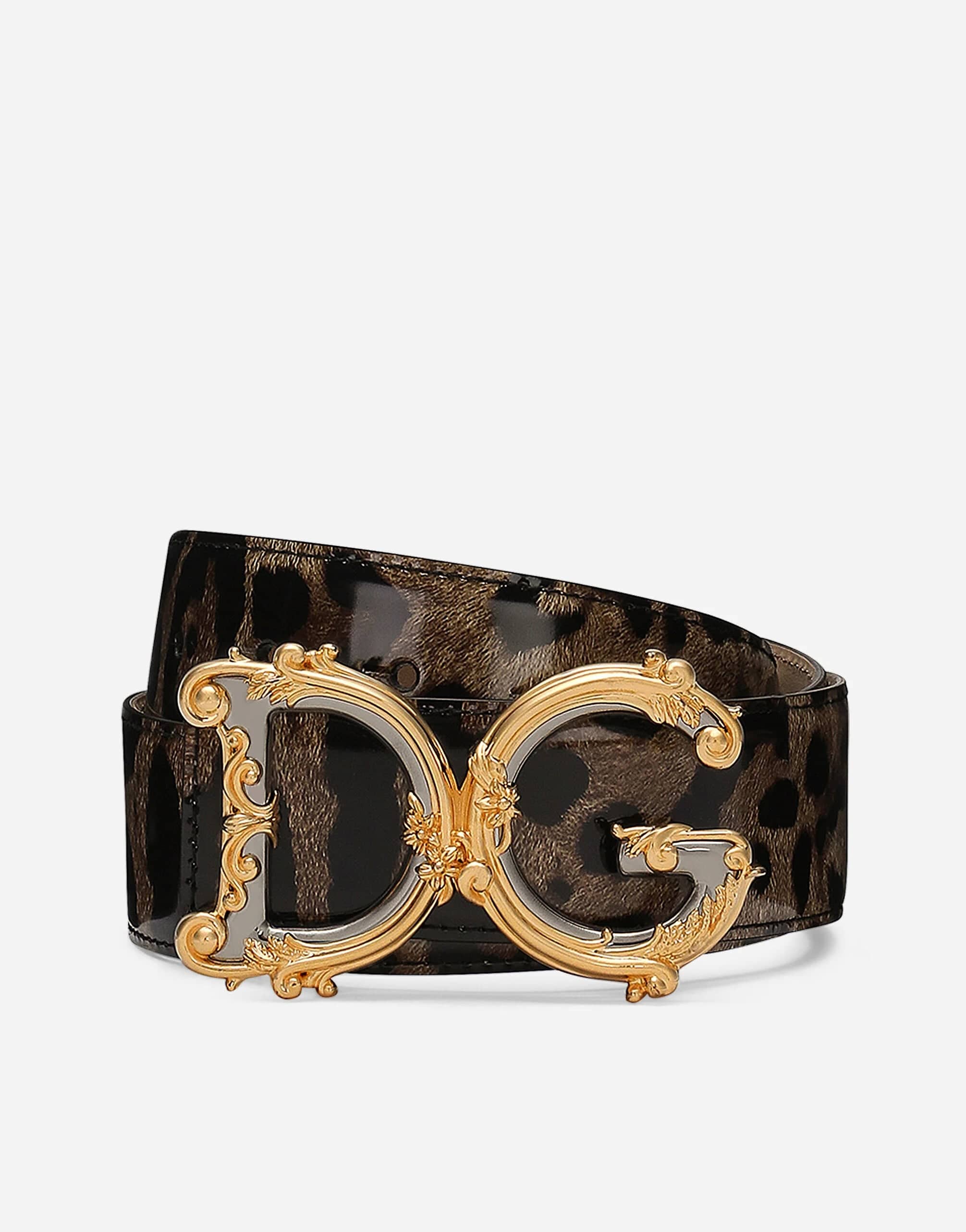 Dolce & Gabbana Logo-Plaque Leopard-Print Belt