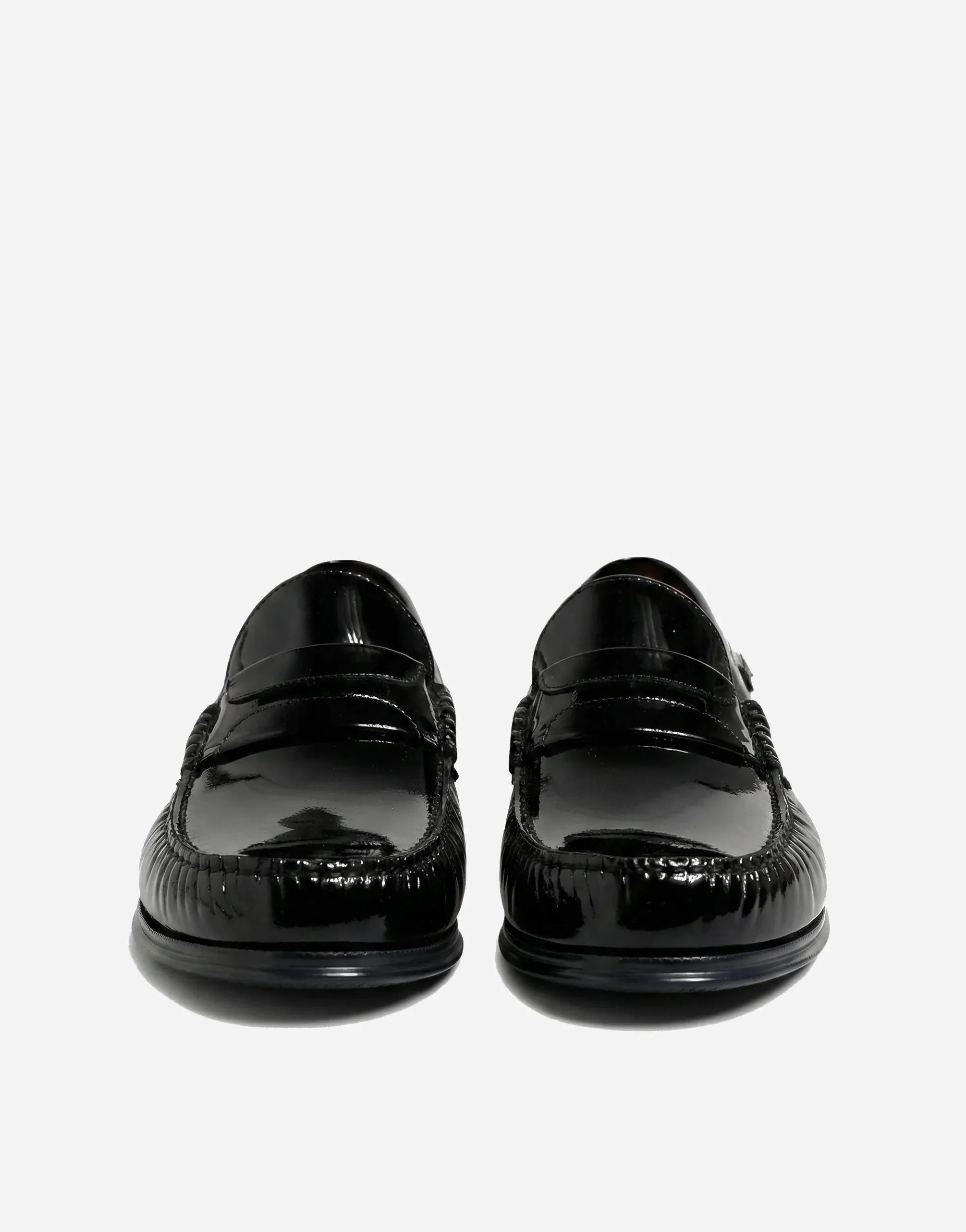 Dolce & Gabbana Logo Plaque Patent Penny Loafers