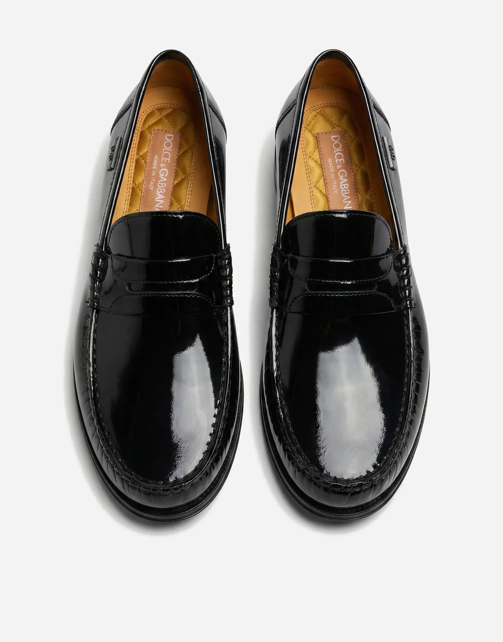 Dolce & Gabbana Logo Plaque Patent Penny Loafers