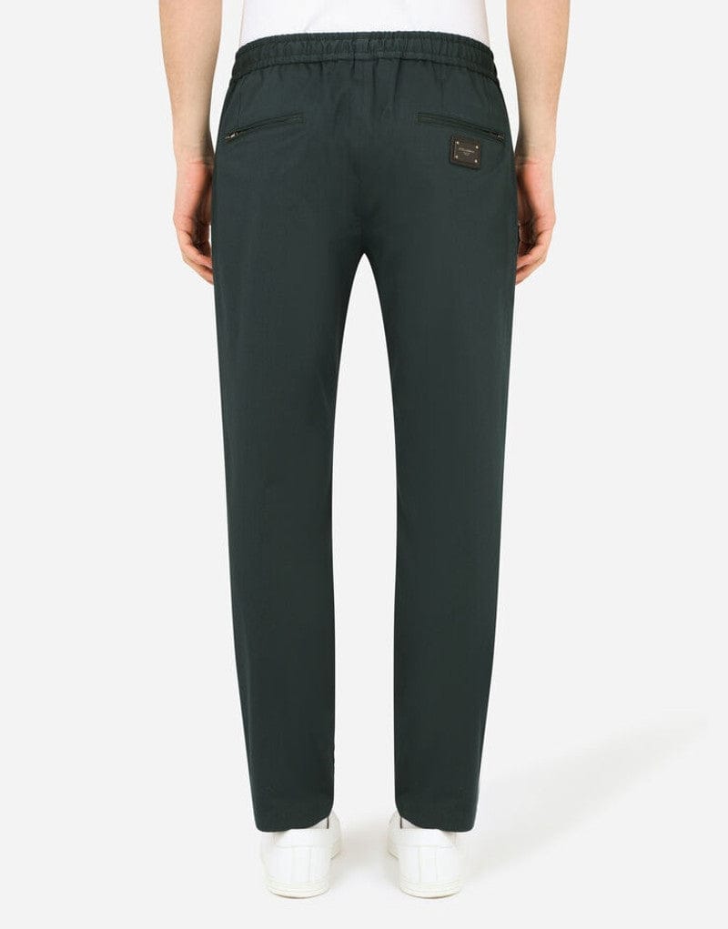 Dolce & Gabbana Logo Plaque Stretch Cotton Jogging Pants