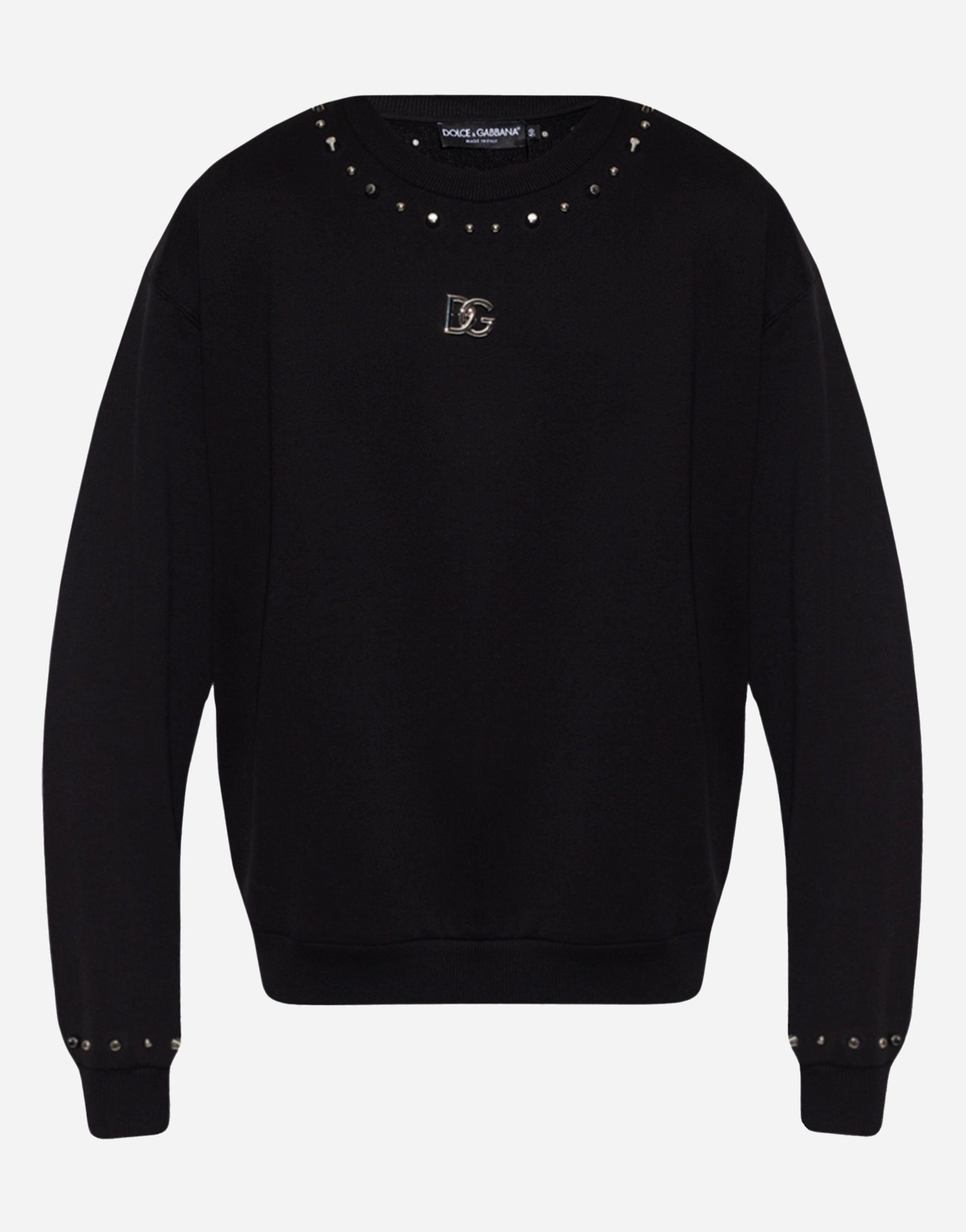 Dolce & Gabbana Logo Plaque Studded Sweatshirt | Sendegaro