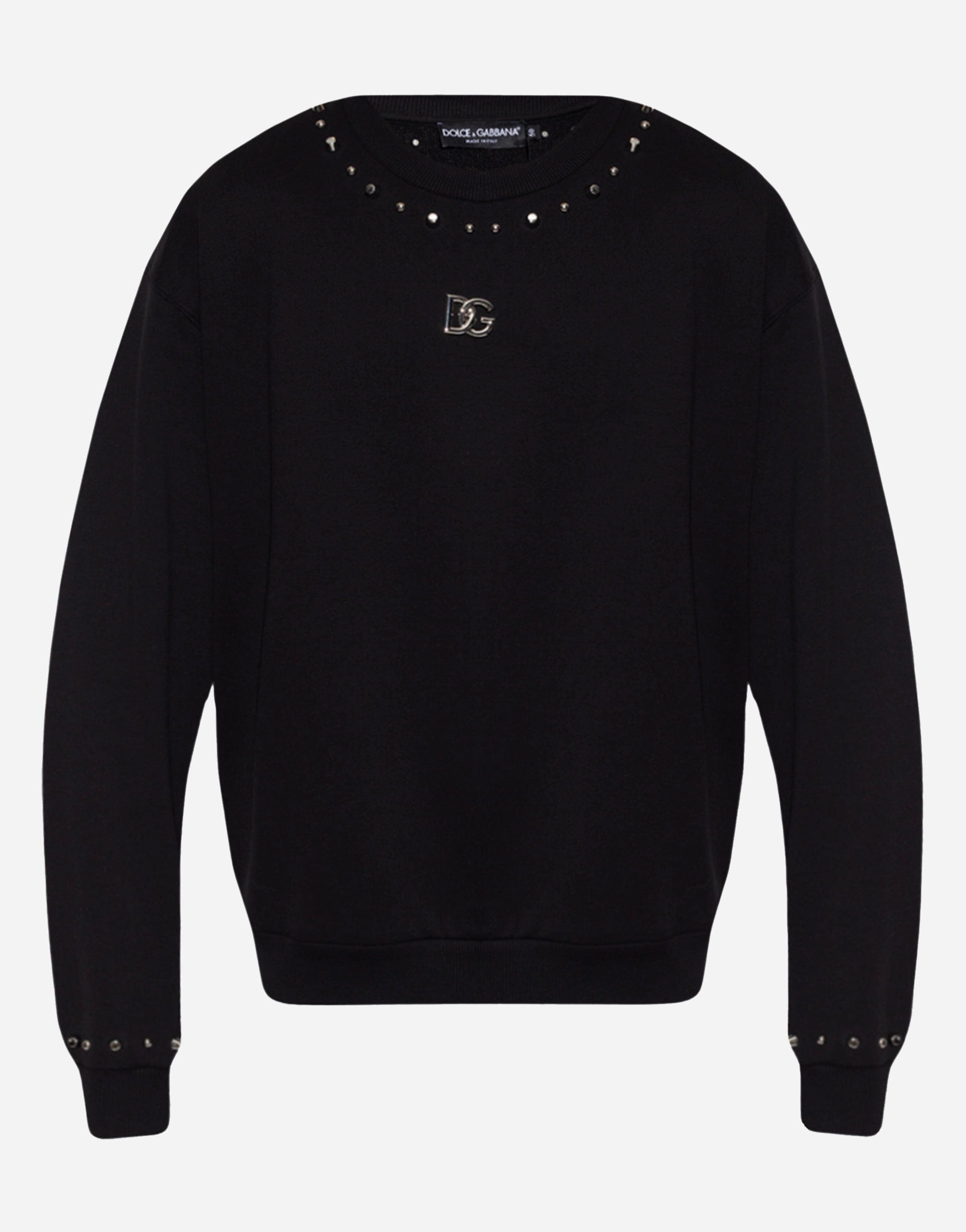 Dolce & Gabbana Logo Plaque Studded Sweatshirt