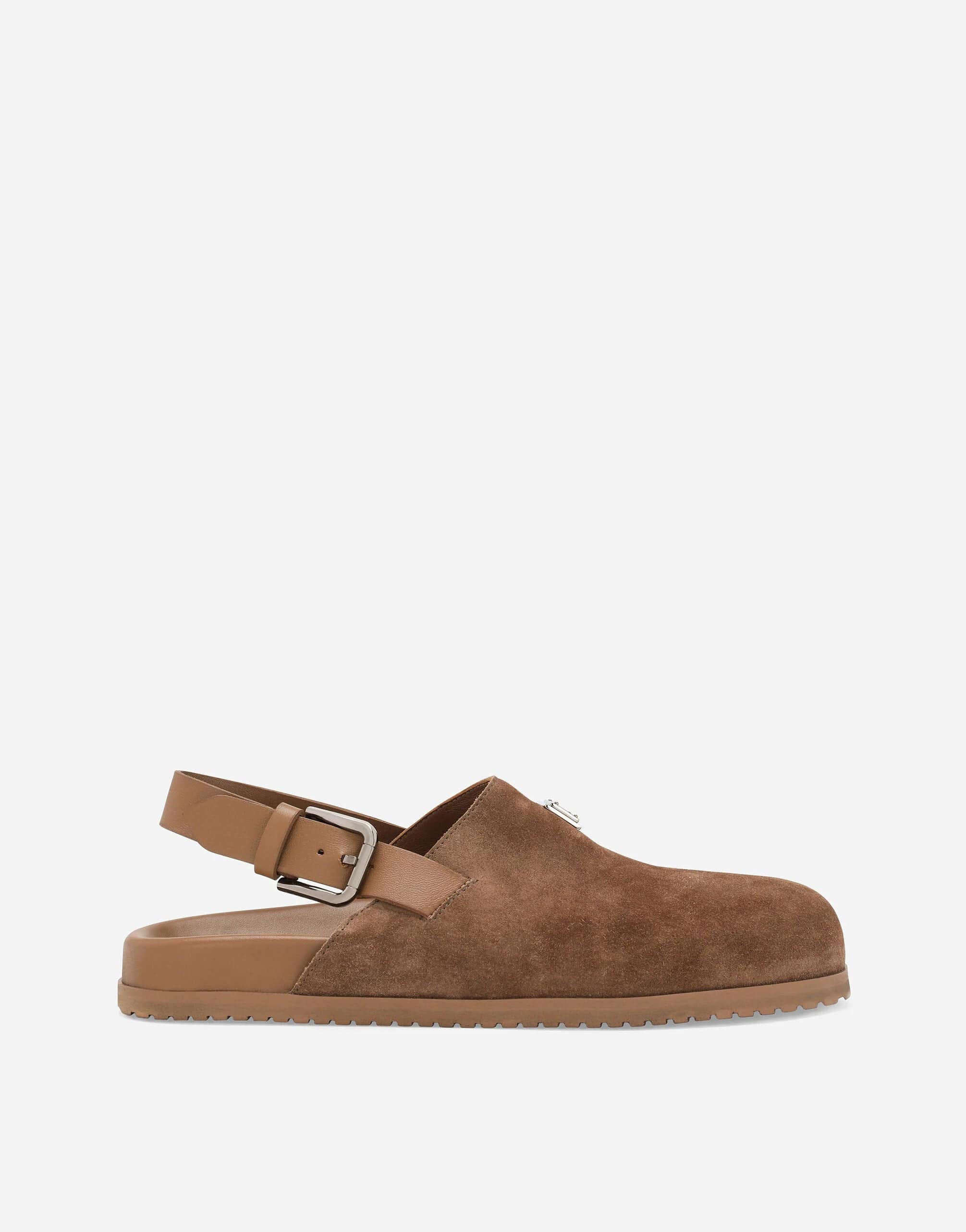 Dolce & Gabbana Logo-Plaque Suede Mules