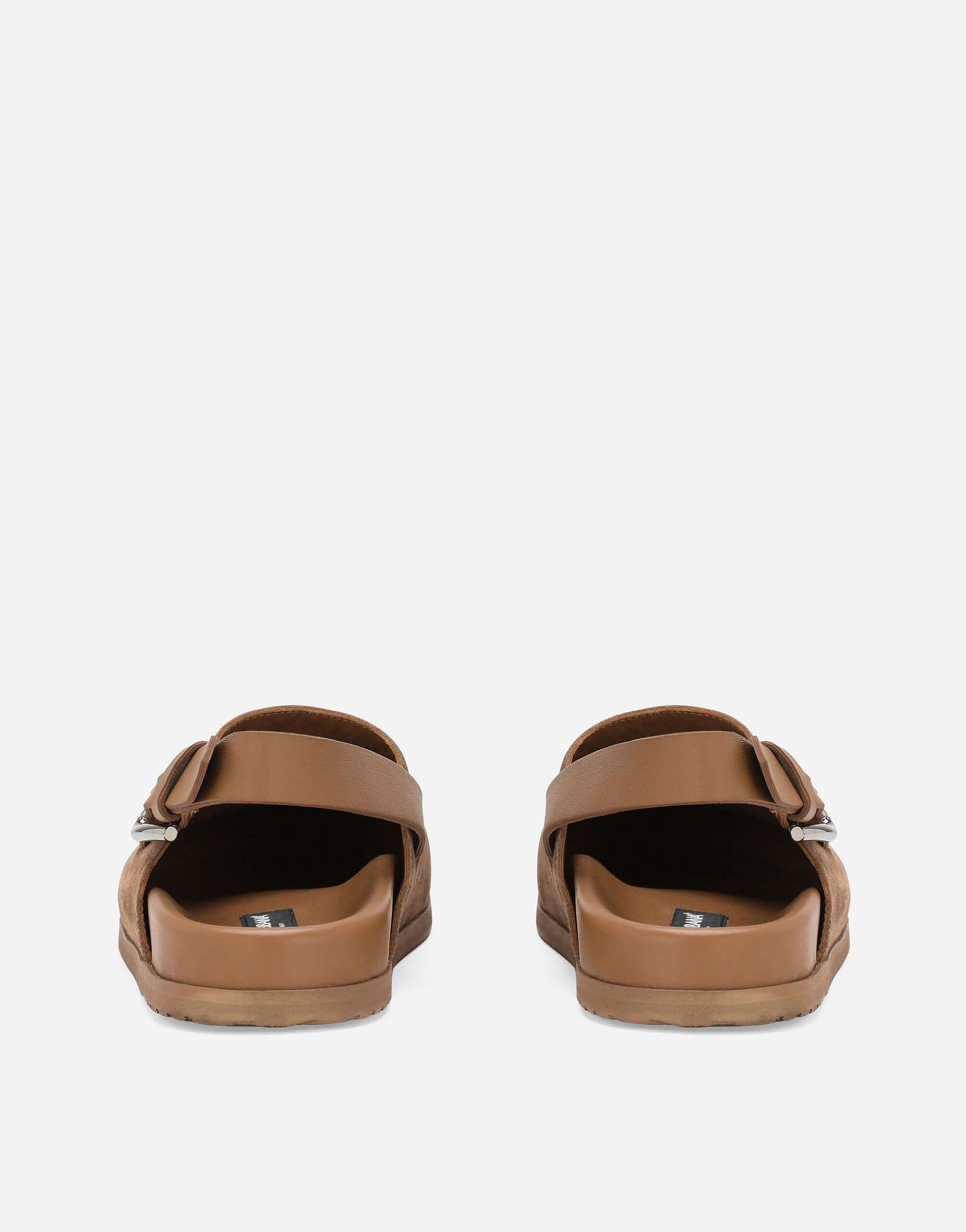 Dolce & Gabbana Logo-Plaque Suede Mules