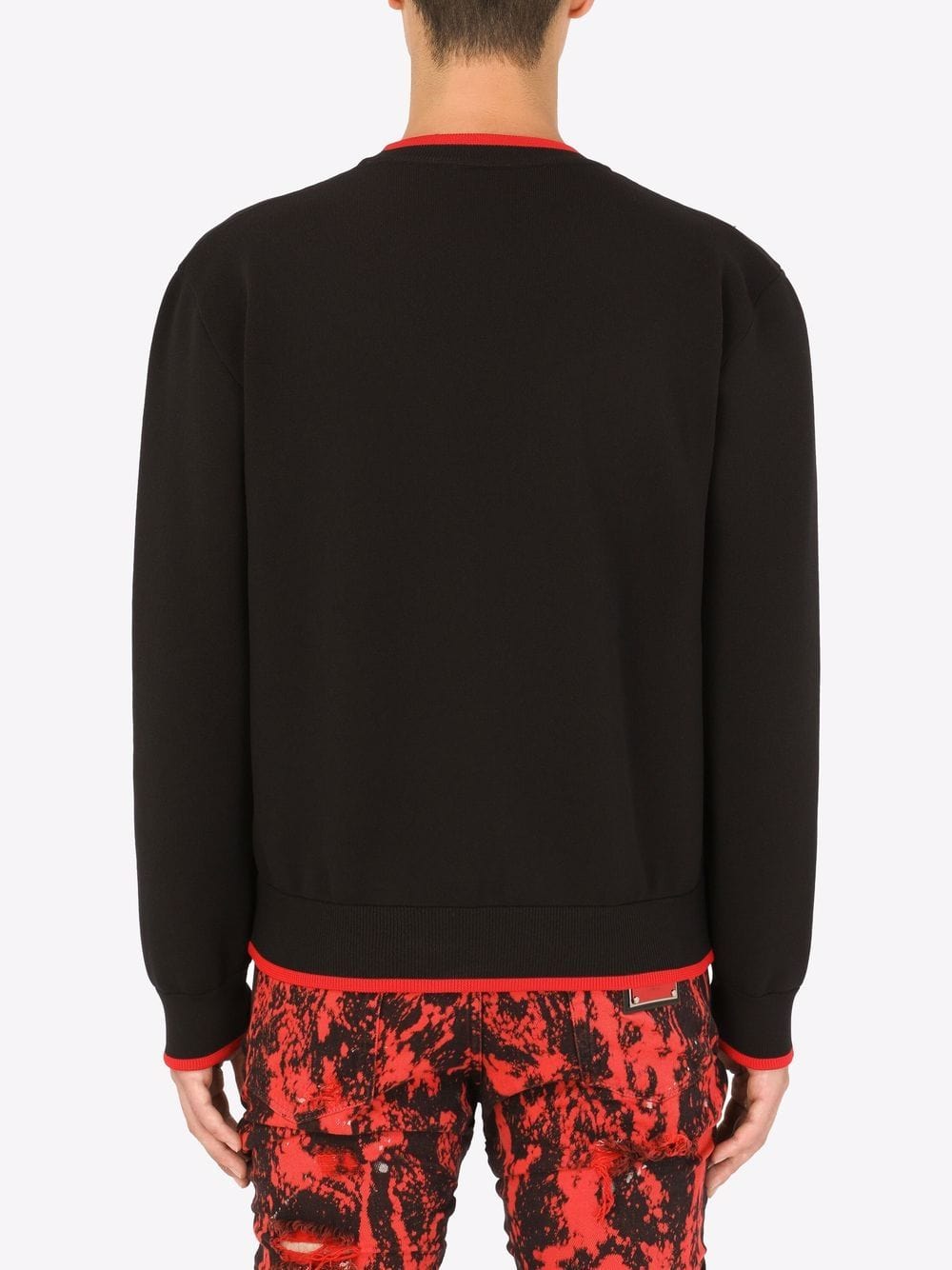 Dolce & Gabbana Logo-Print Contrasting-Trim Sweater