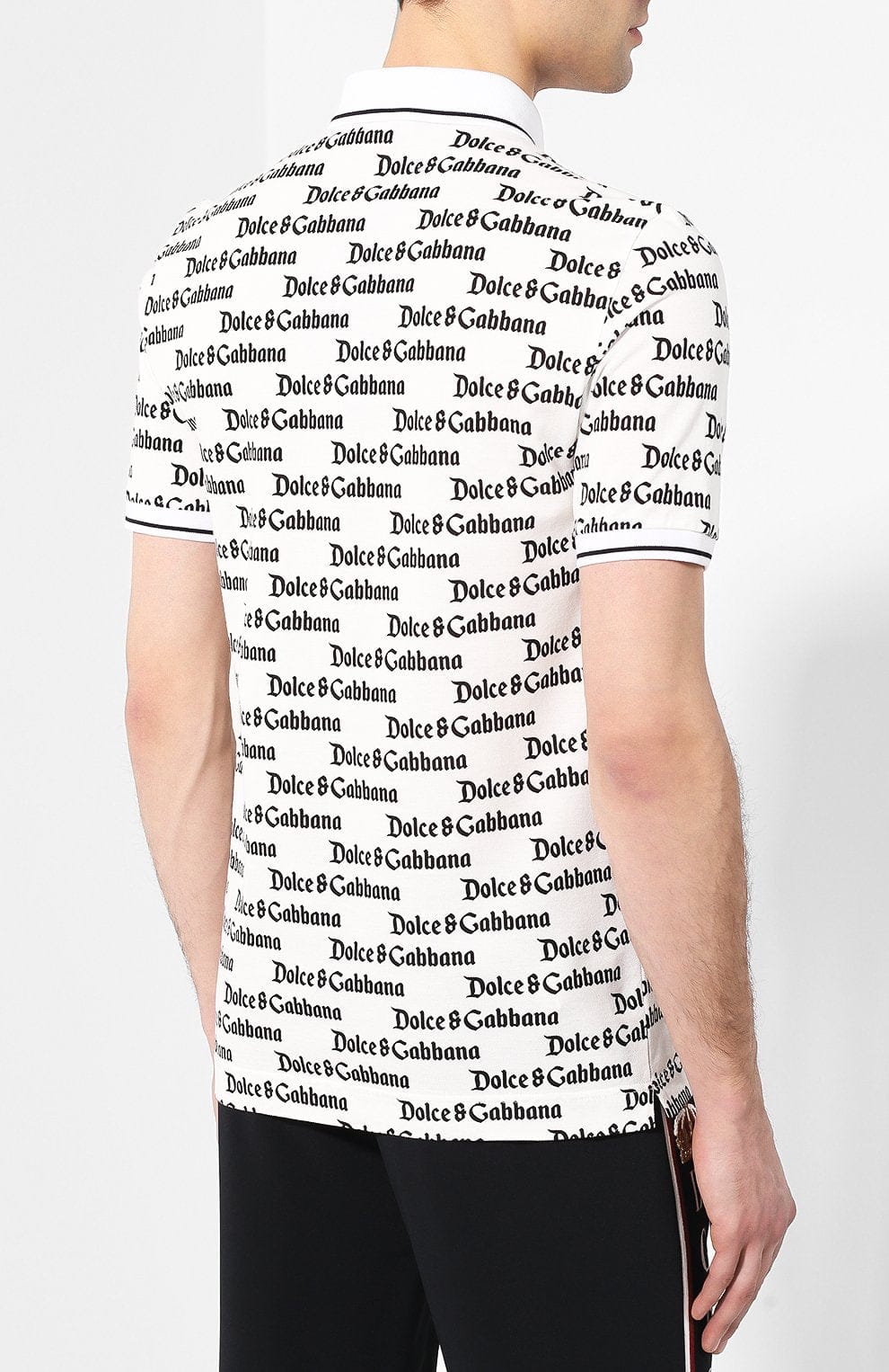 Dolce & Gabbana Logo-Print Cotton Polo Shirt | Sendegaro UK