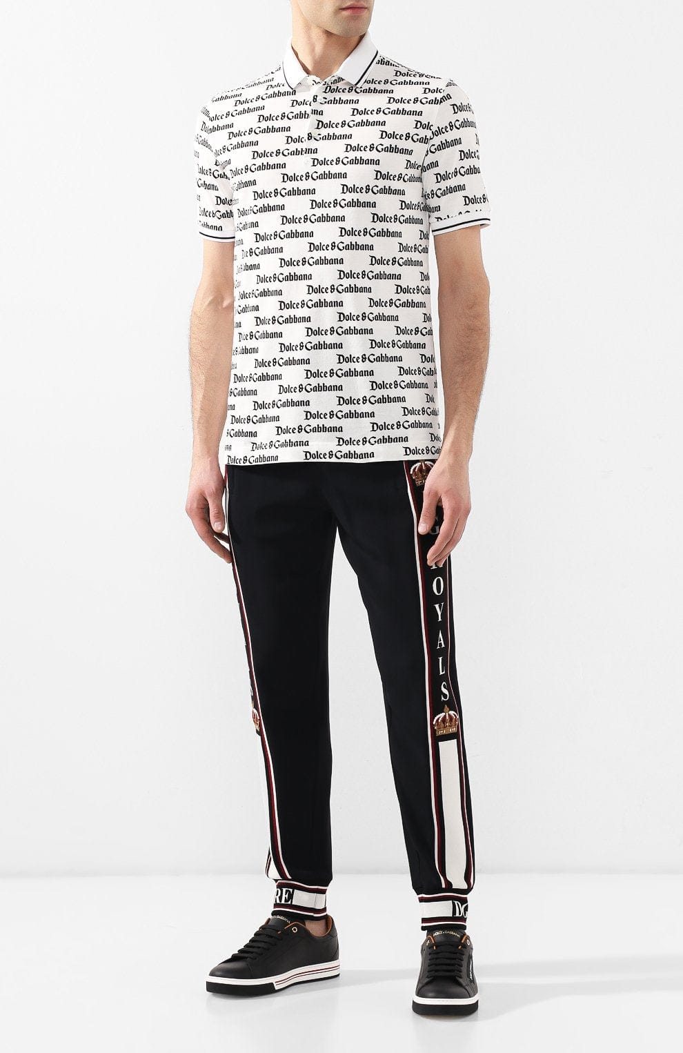 Dolce & Gabbana Logo-Print Cotton Polo Shirt | Sendegaro UK