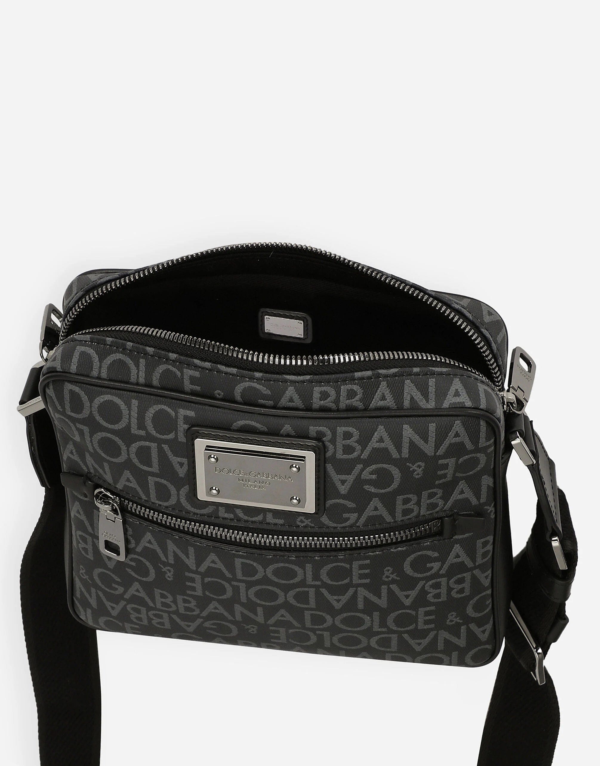 Dolce & Gabbana Logo-Print Jacquard Zipped Shoulder Bag