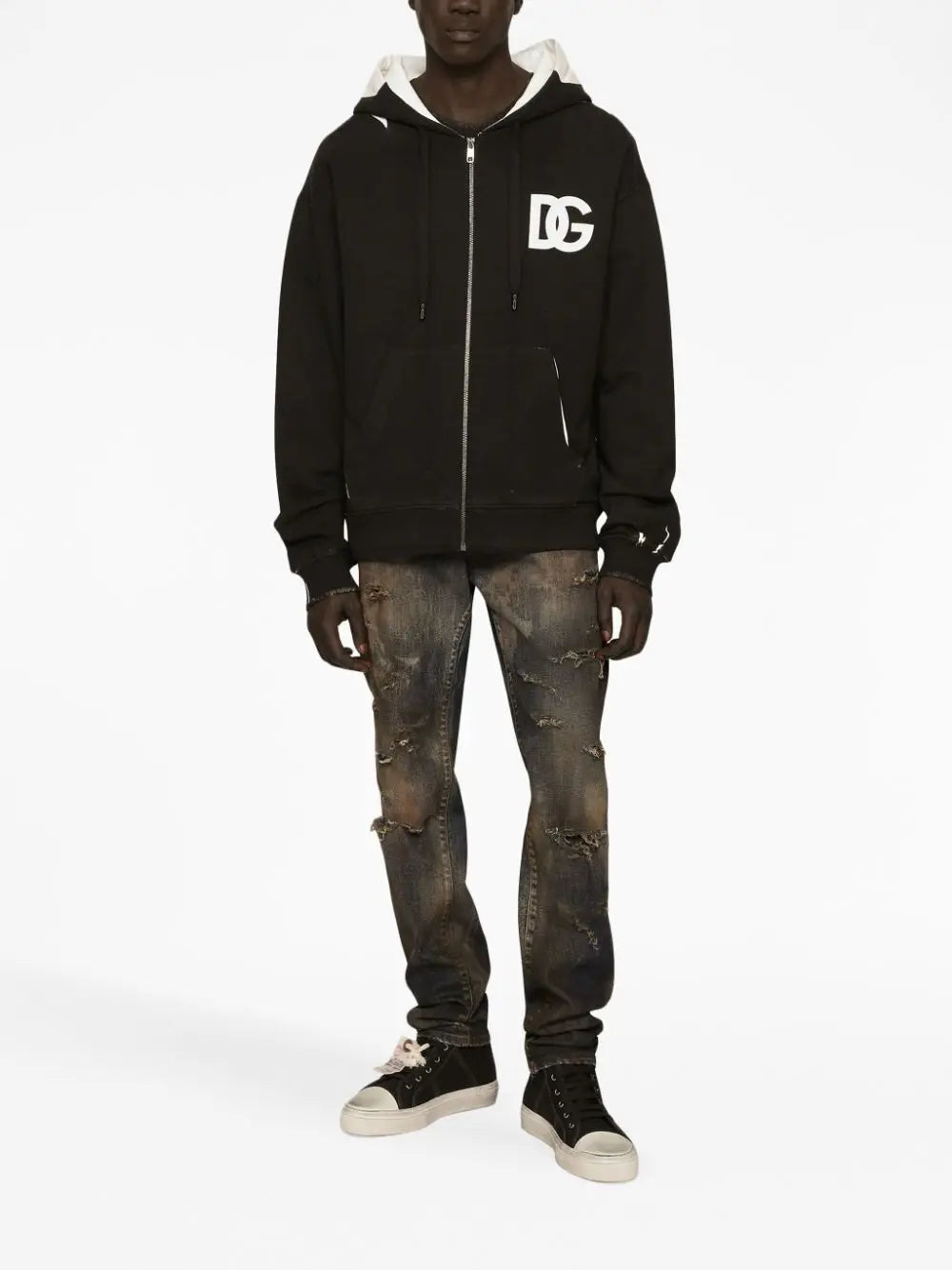 Dolce & Gabbana Dolce & Gabbana Logo-Print Zipped Hoodie