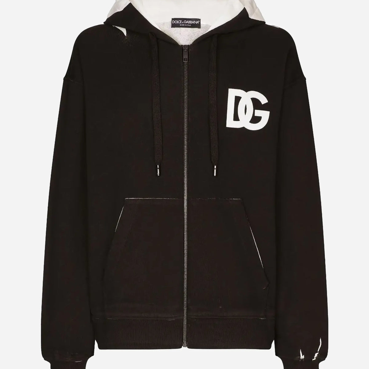 Dolce & Gabbana Logo-Print Zipped Hoodie | Sendegaro