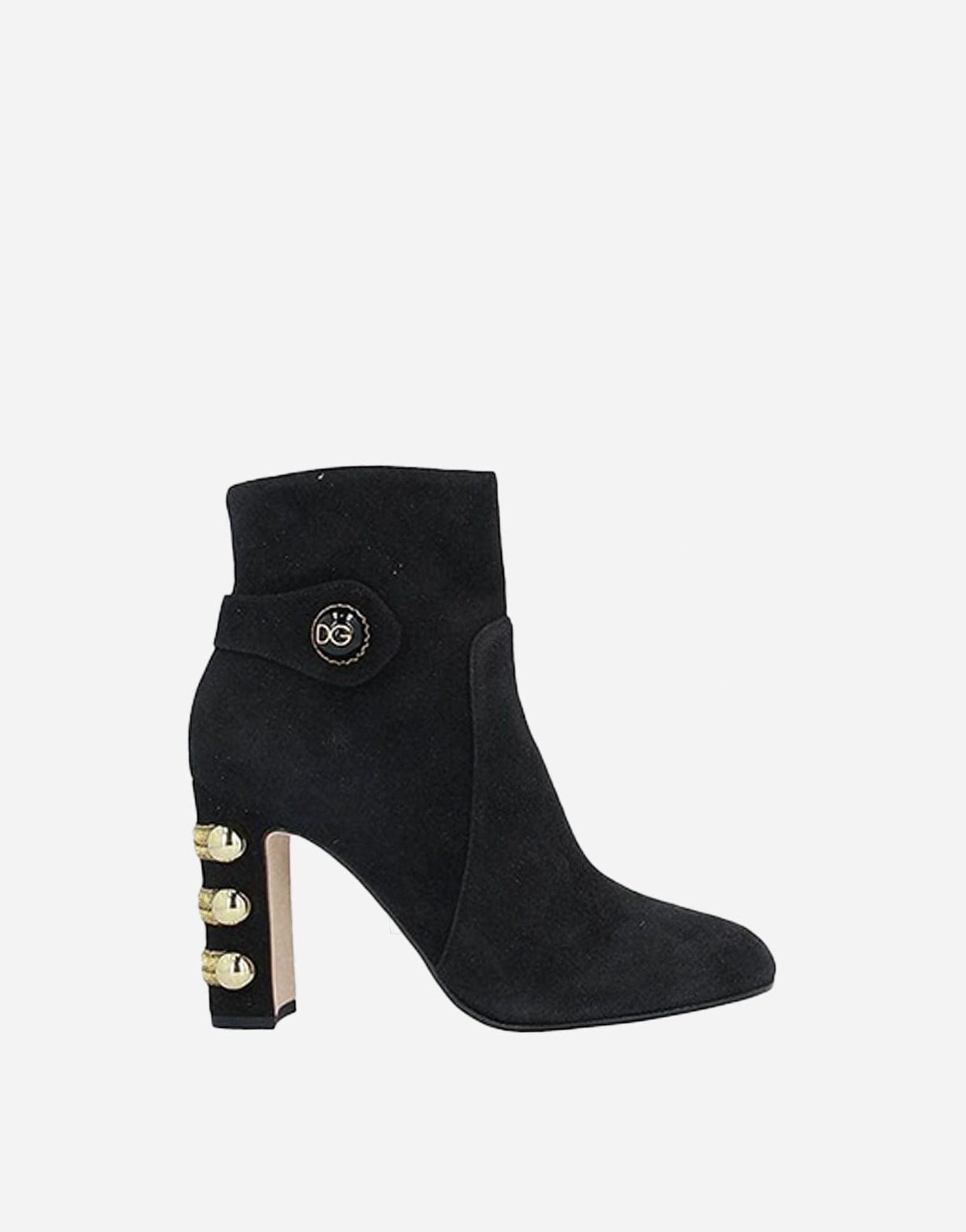 Dolce & Gabbana Logo Suede Ankle Boots