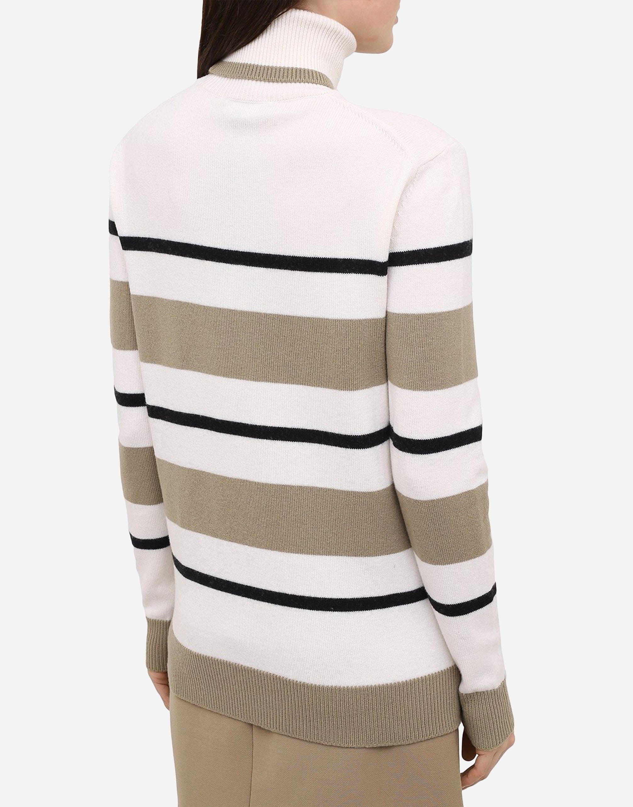 Logo Sweater With Turtleneck And Stripes