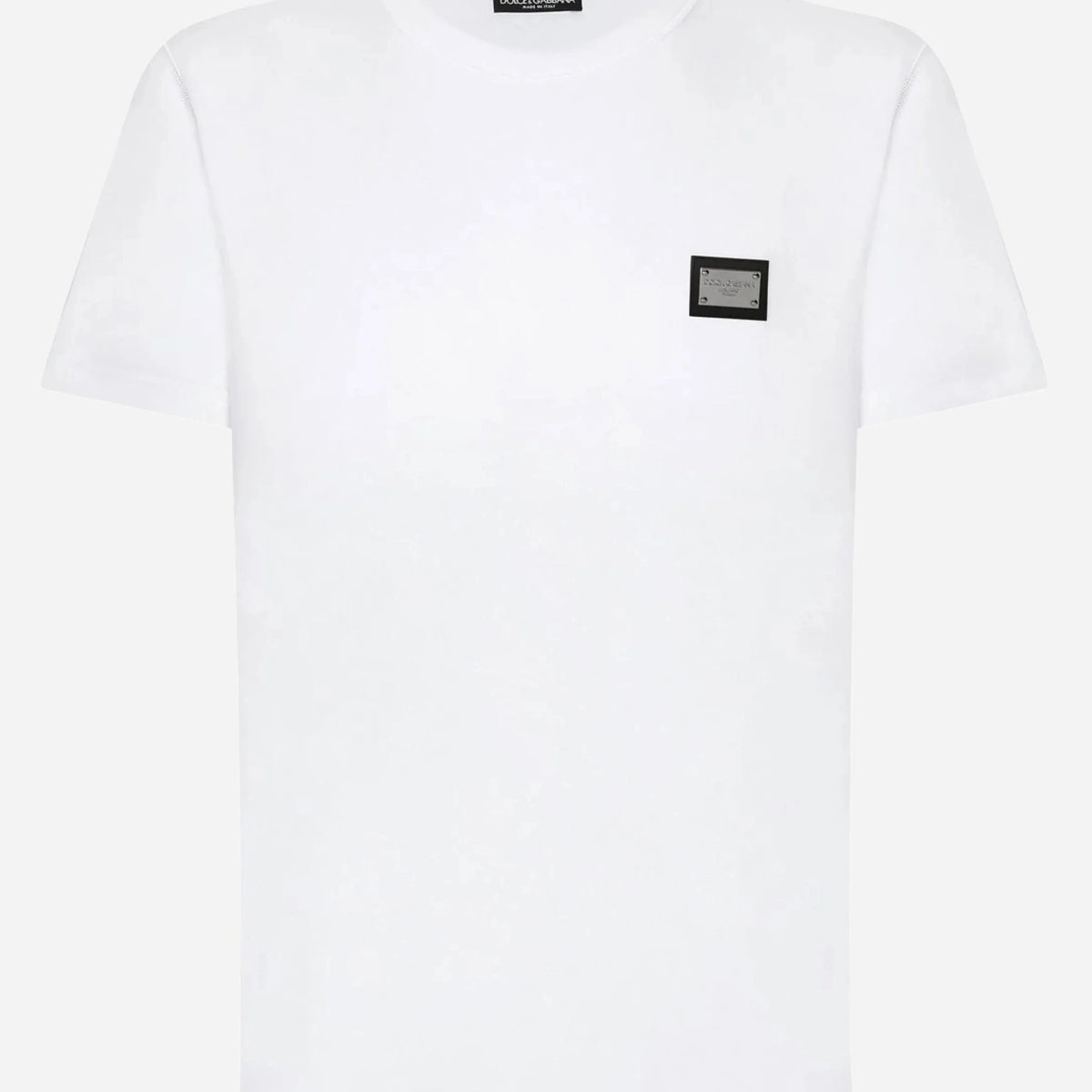 新品タグ付 DOLCE&GABBANA ドルガバ ロゴ Tシャツ ホワイト 42 Dolce & Gabbana Logo-Tag Cotton T-Shirt | Sendegaro JP