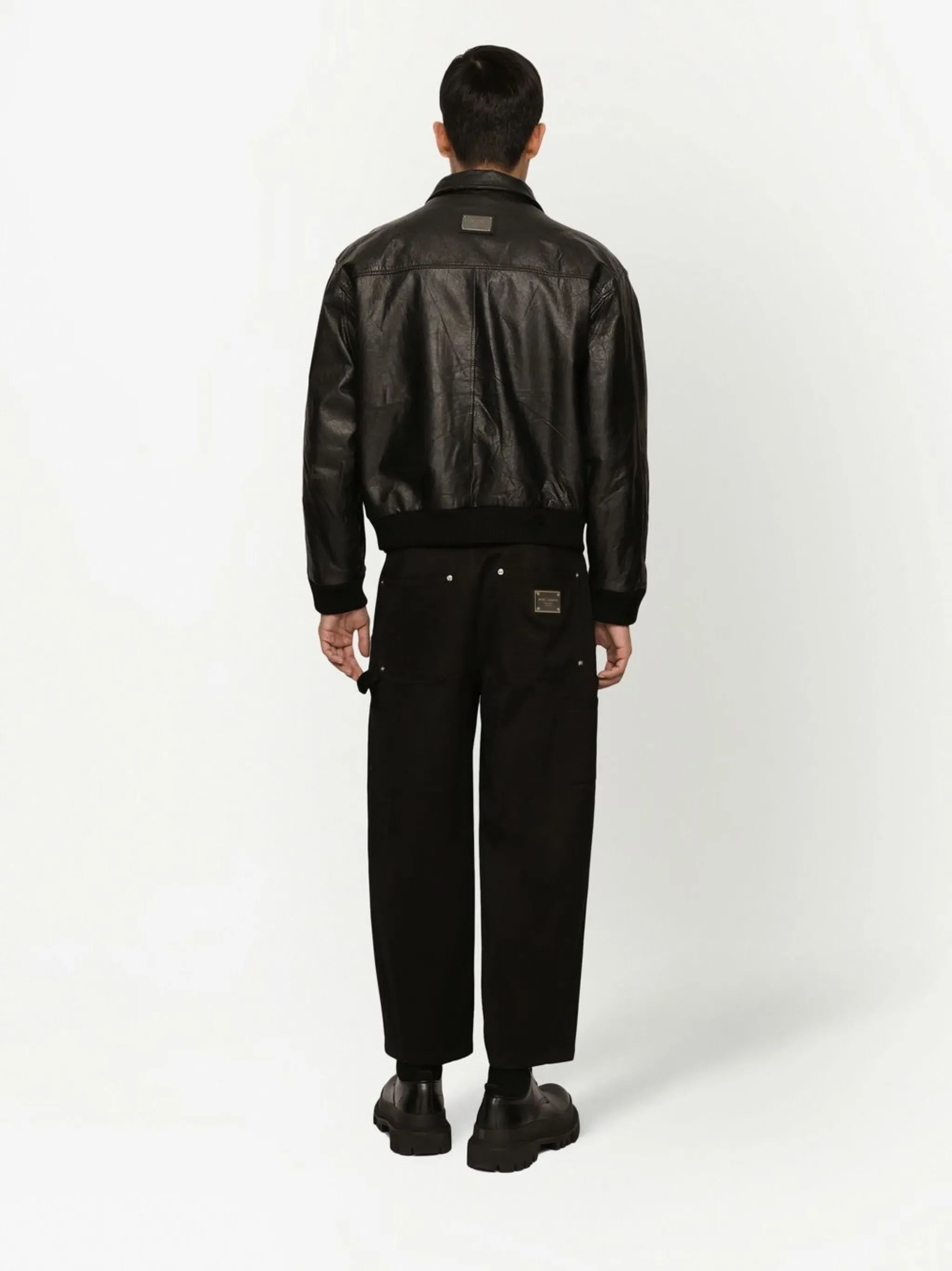 Dolce & Gabbana Dolce & Gabbana Logo-Tag Leather Jacket