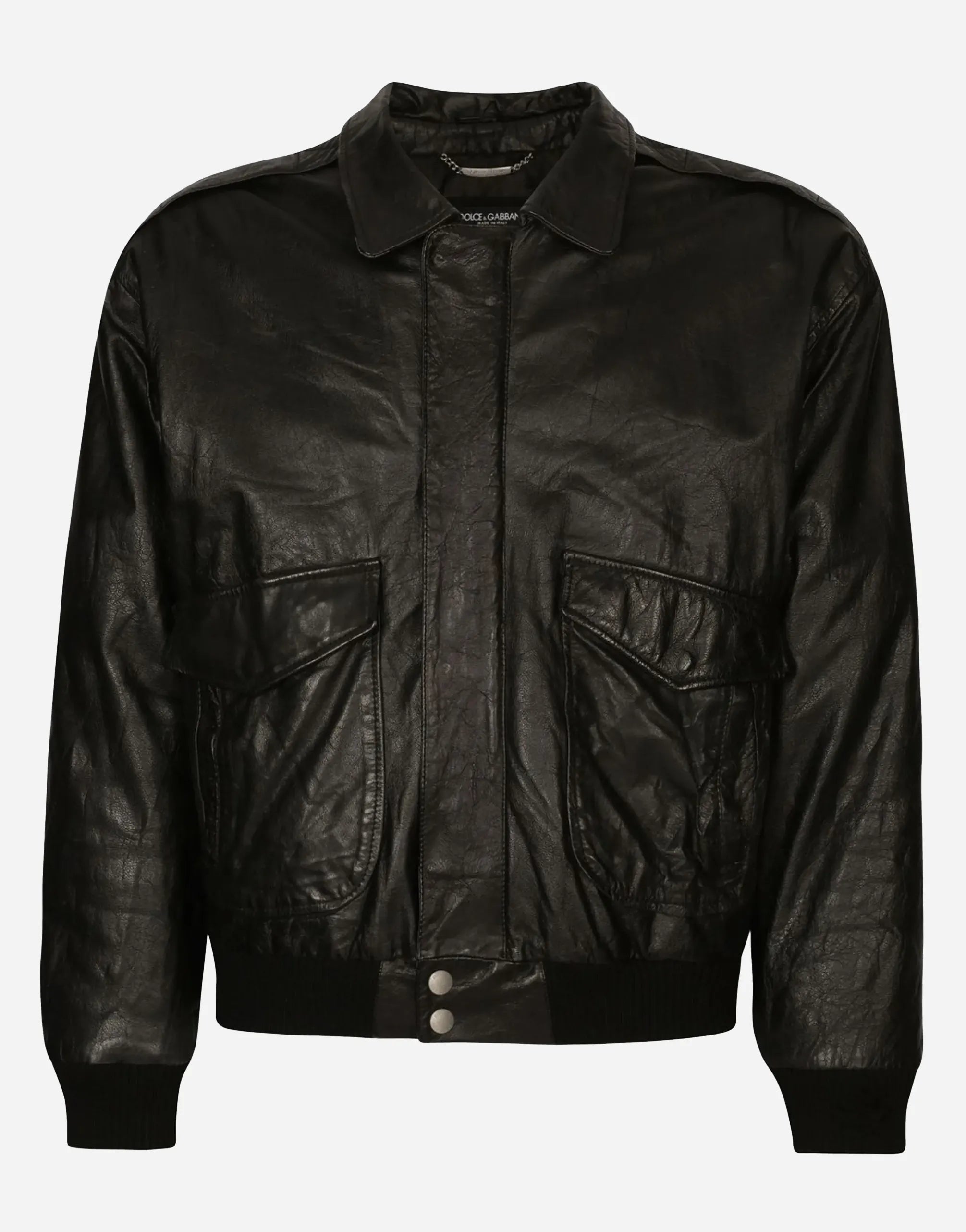 Dolce & Gabbana Dolce & Gabbana Logo-Tag Leather Jacket