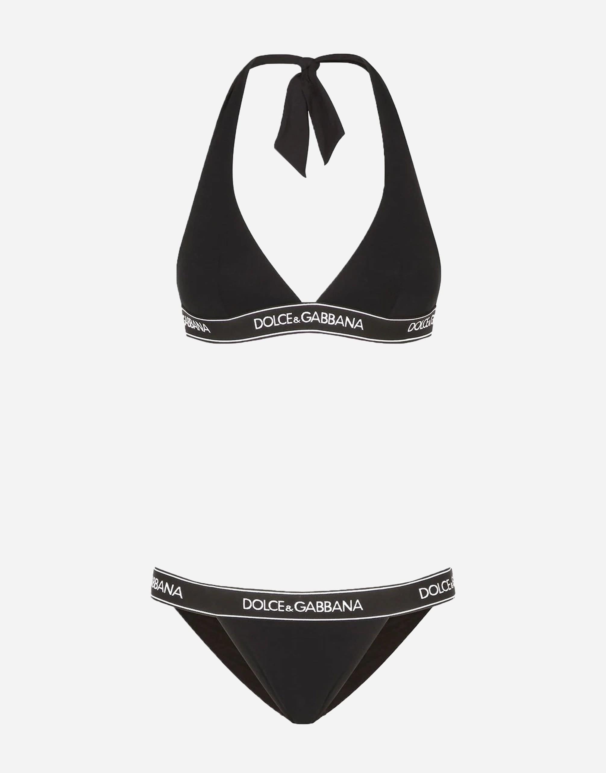 Dolce & Gabbana Logo-Tape Halterneck Bikini