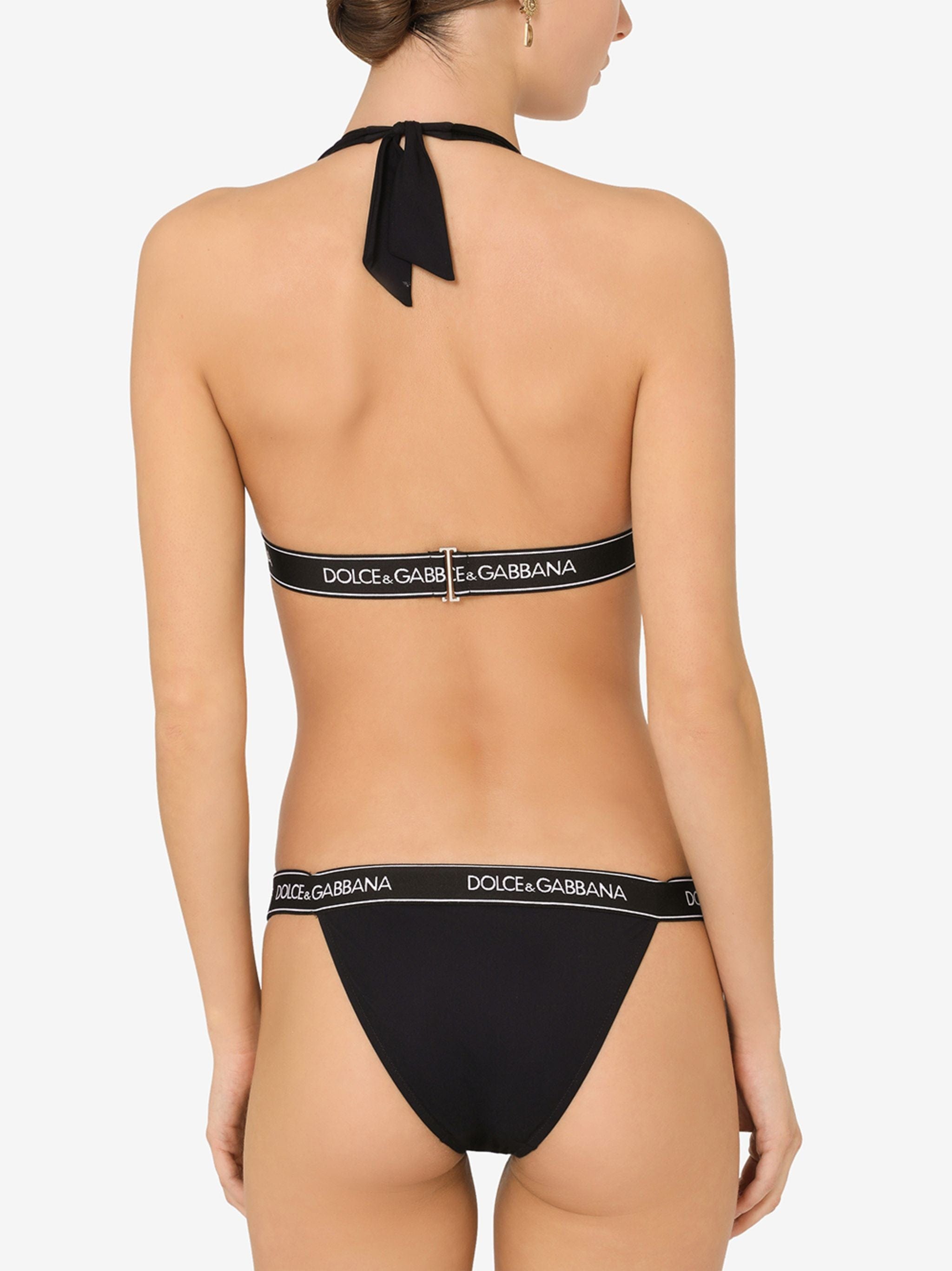 Dolce & Gabbana Logo-Tape Halterneck Bikini