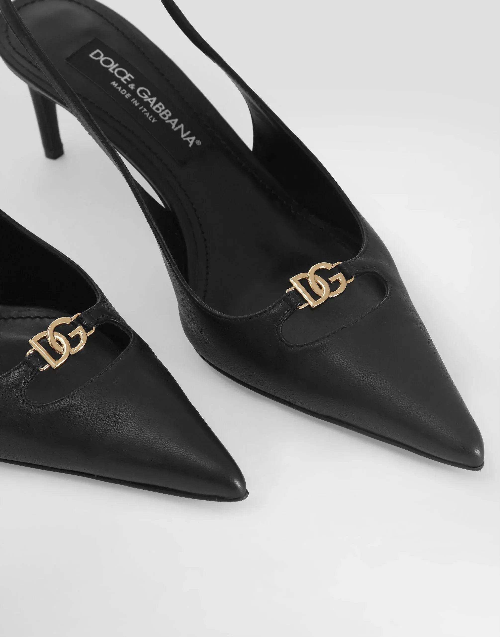 Dolce & Gabbana Lollo Leather Slingbacks
