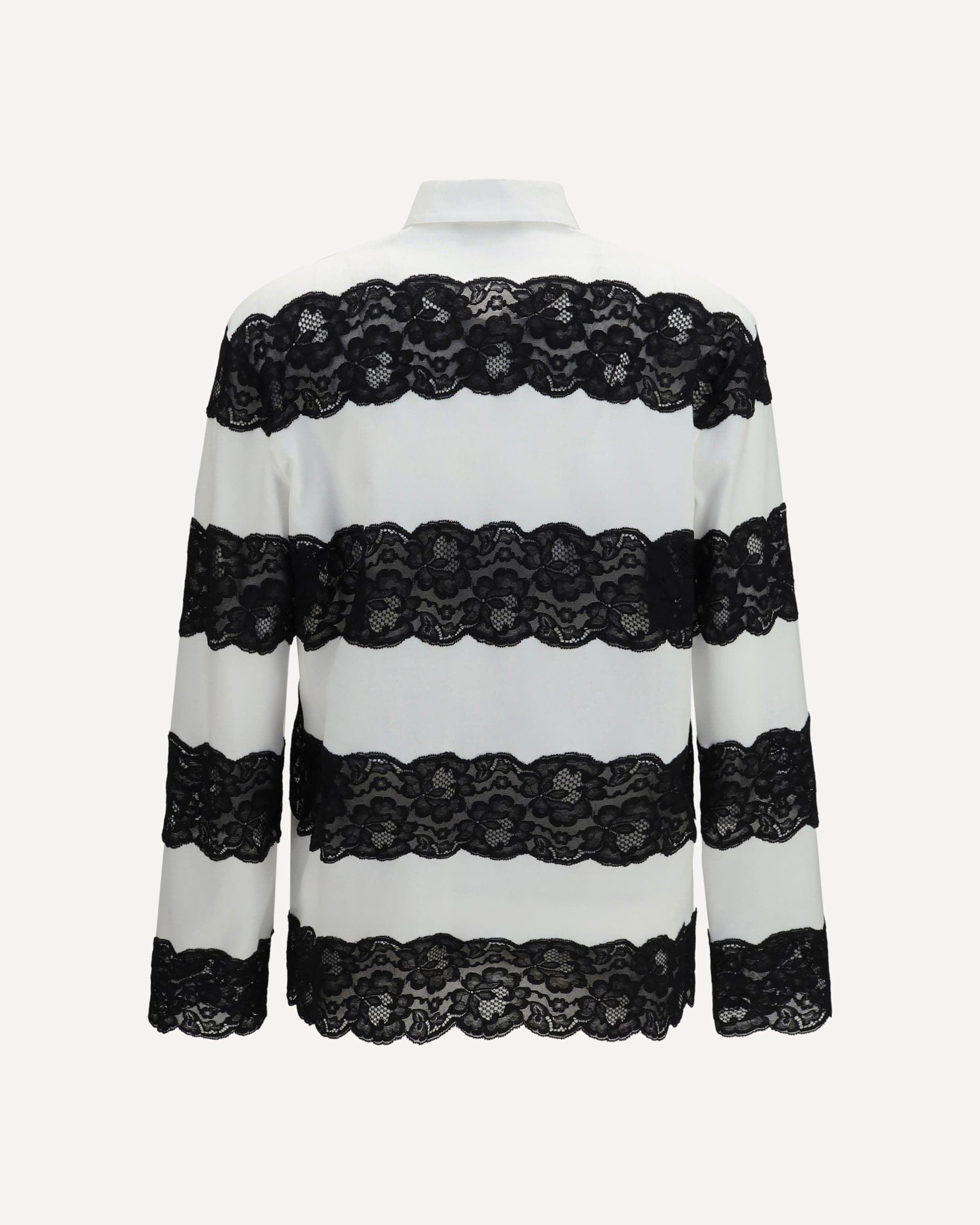 Long-Sleeve Polo Shirt With Lace - alternate view