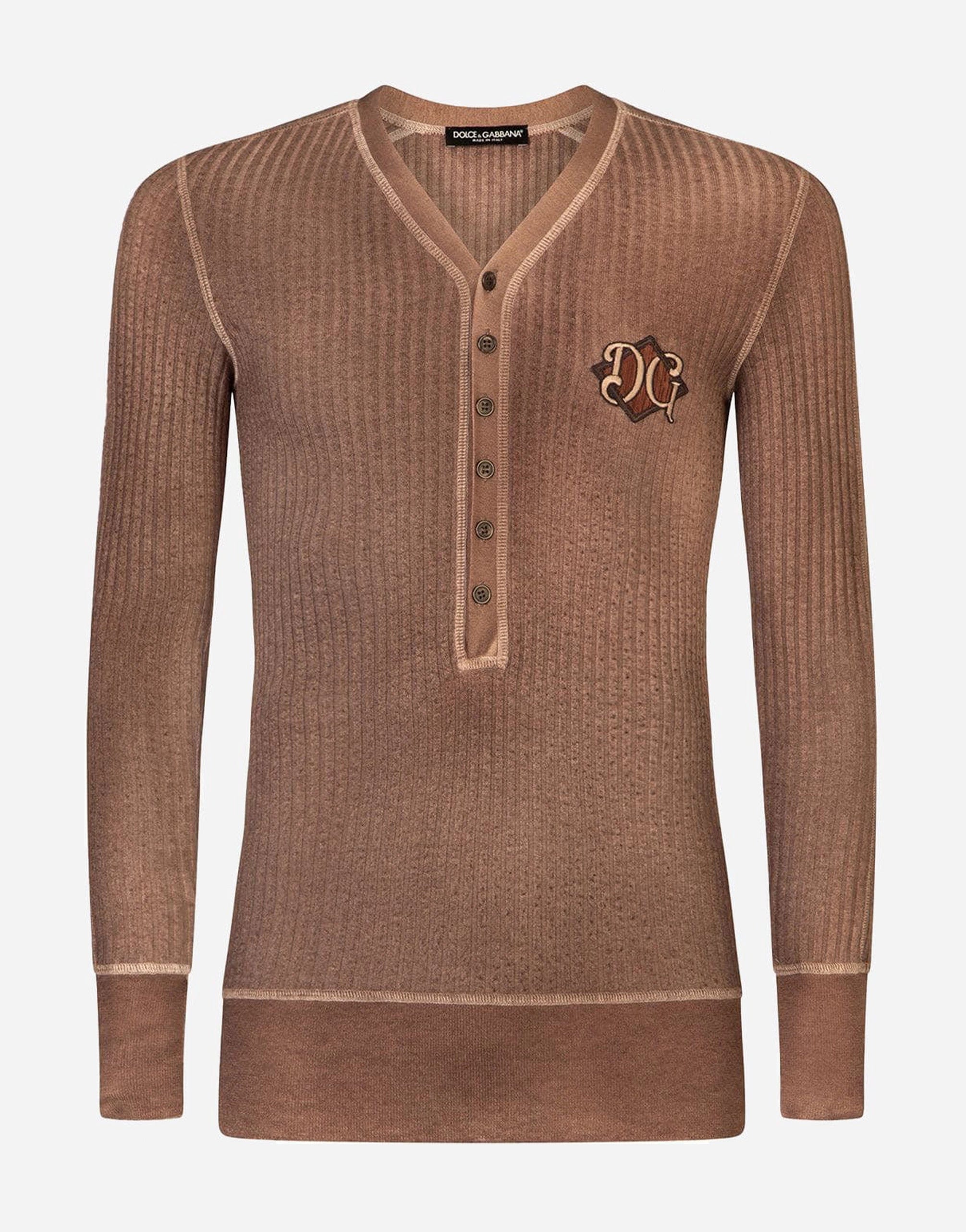 Dolce & Gabbana Long Sleeve V-Neck T-Shirt