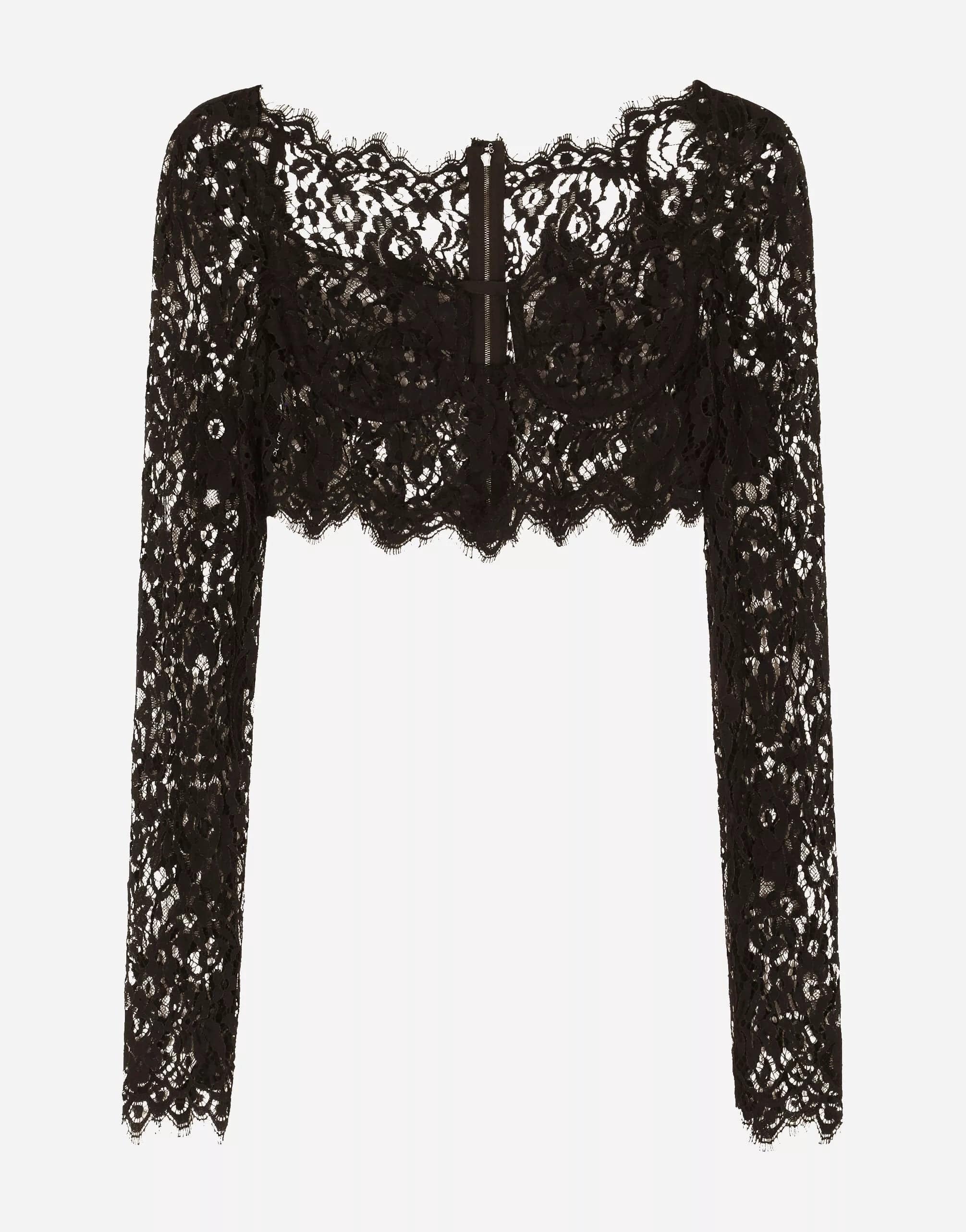 Dolce & Gabbana Long-Sleeved Lace Corset Top